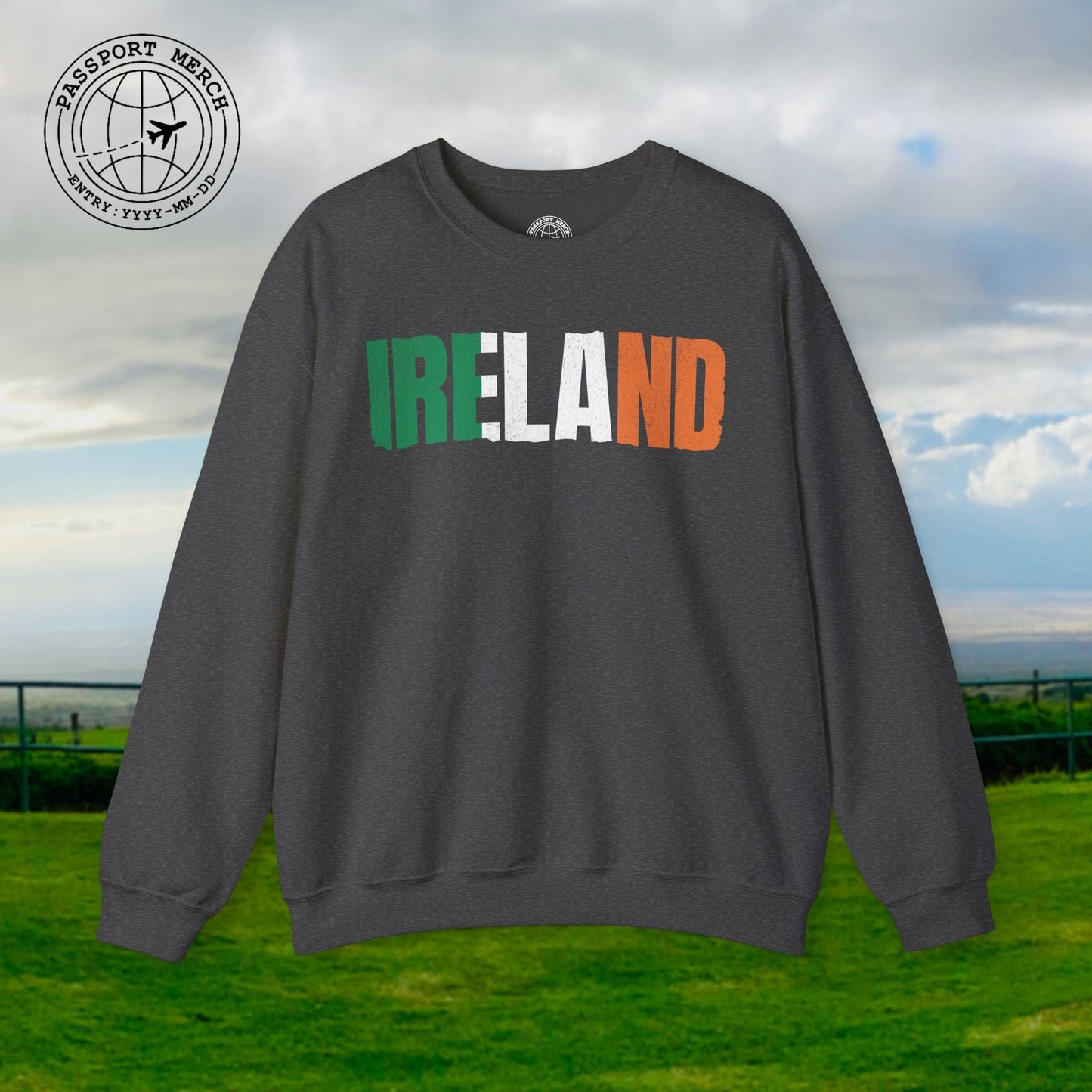 Vintage Ireland Patriotism Letter Flag Crewneck