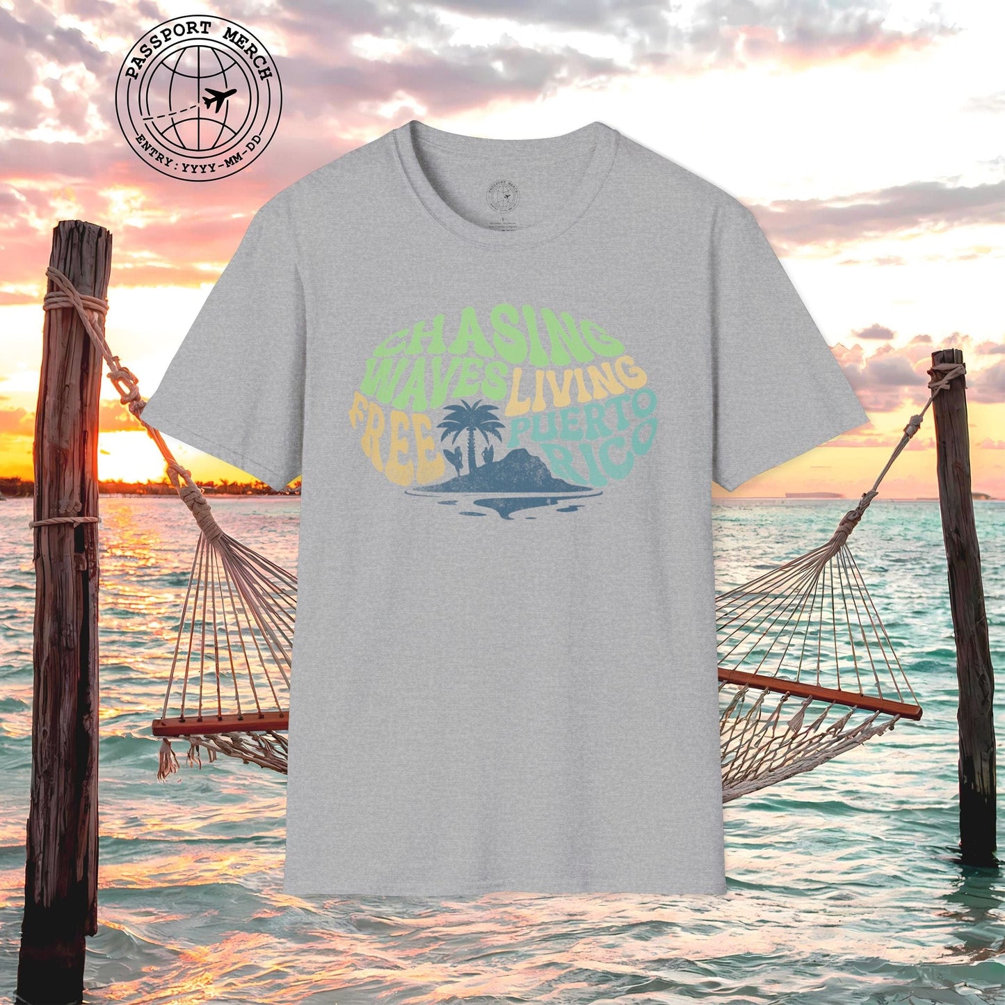 Chasing Waves Living Free Puerto Rico T-Shirt
