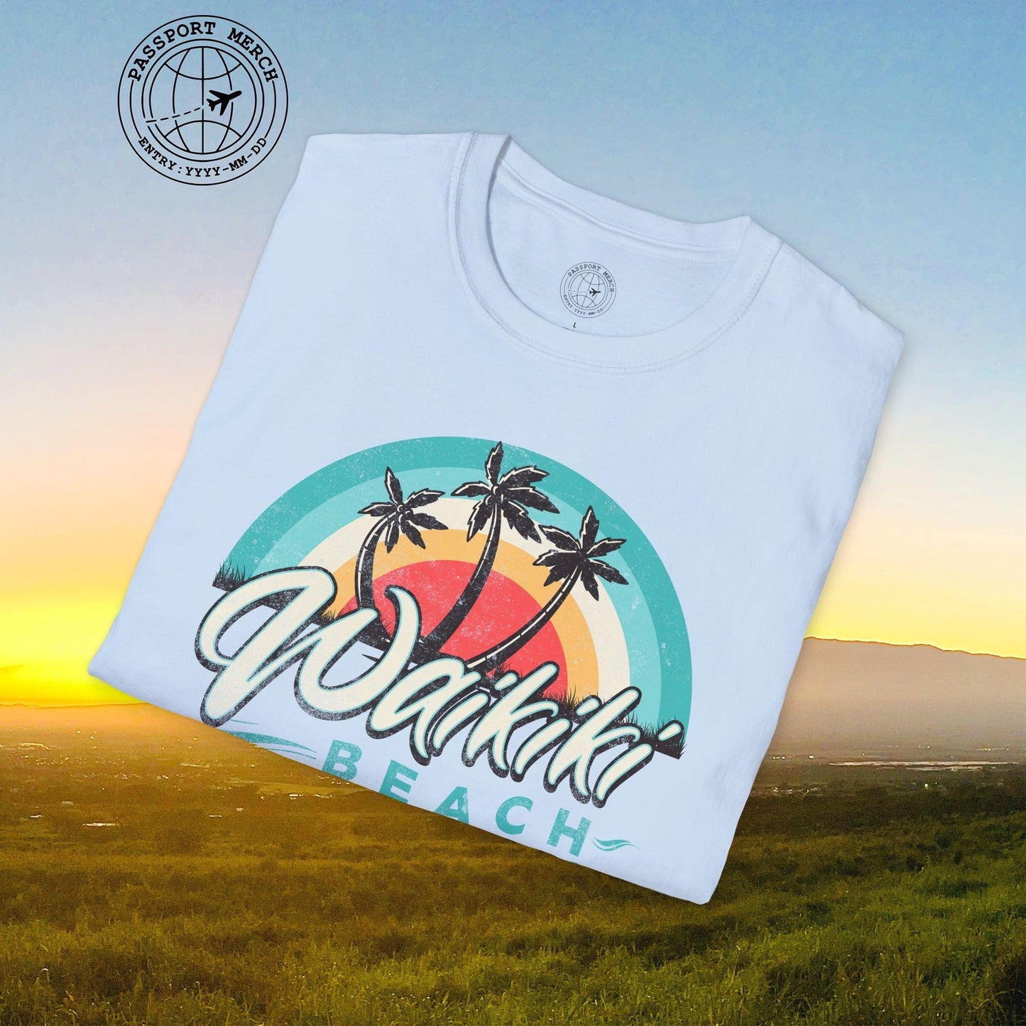 Waikiki Beach Retro Vibes Hawaii T-Shirt