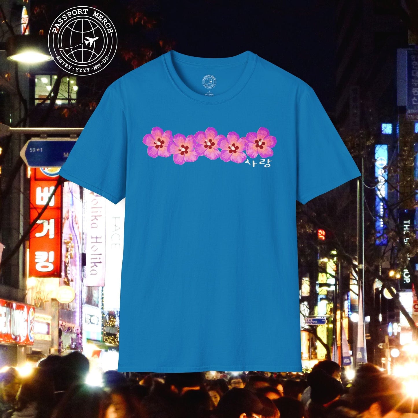 Five Pink Mugunghwa, Korea T-Shirt