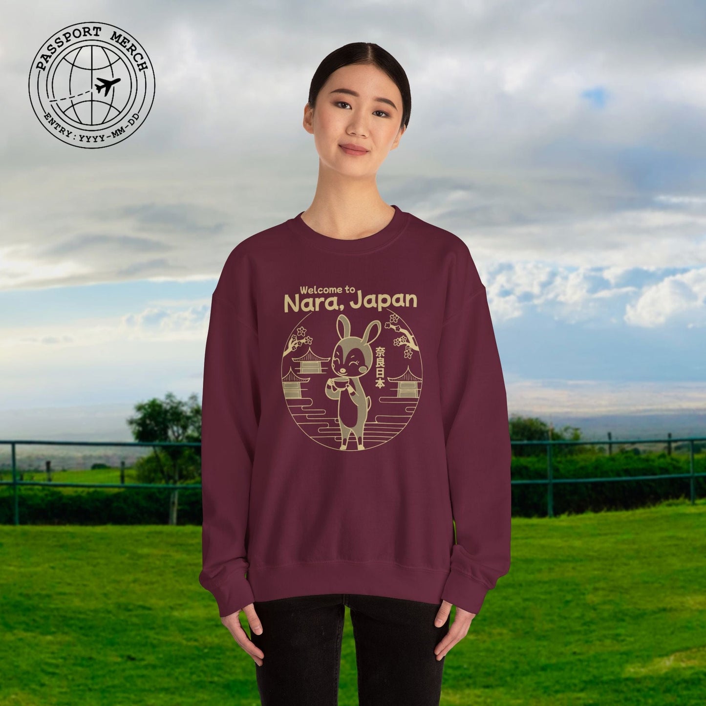 Welcome to Nara, Japan Crewneck