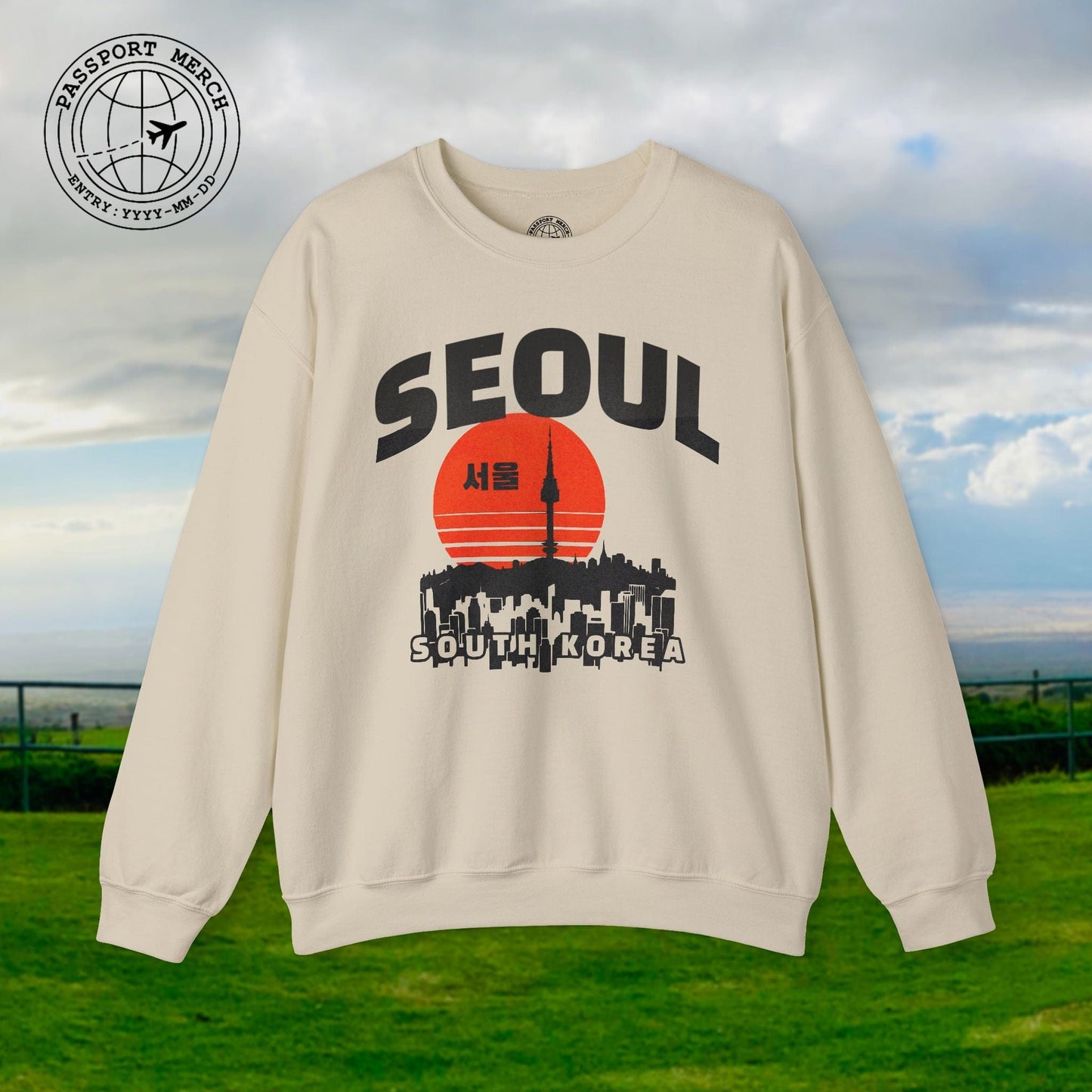 Seoul Retro Vintage Sunset, Korea Crewneck