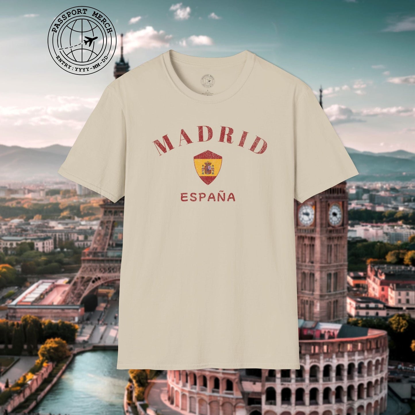 Madrid with Coat of Arms Spain T-Shirt