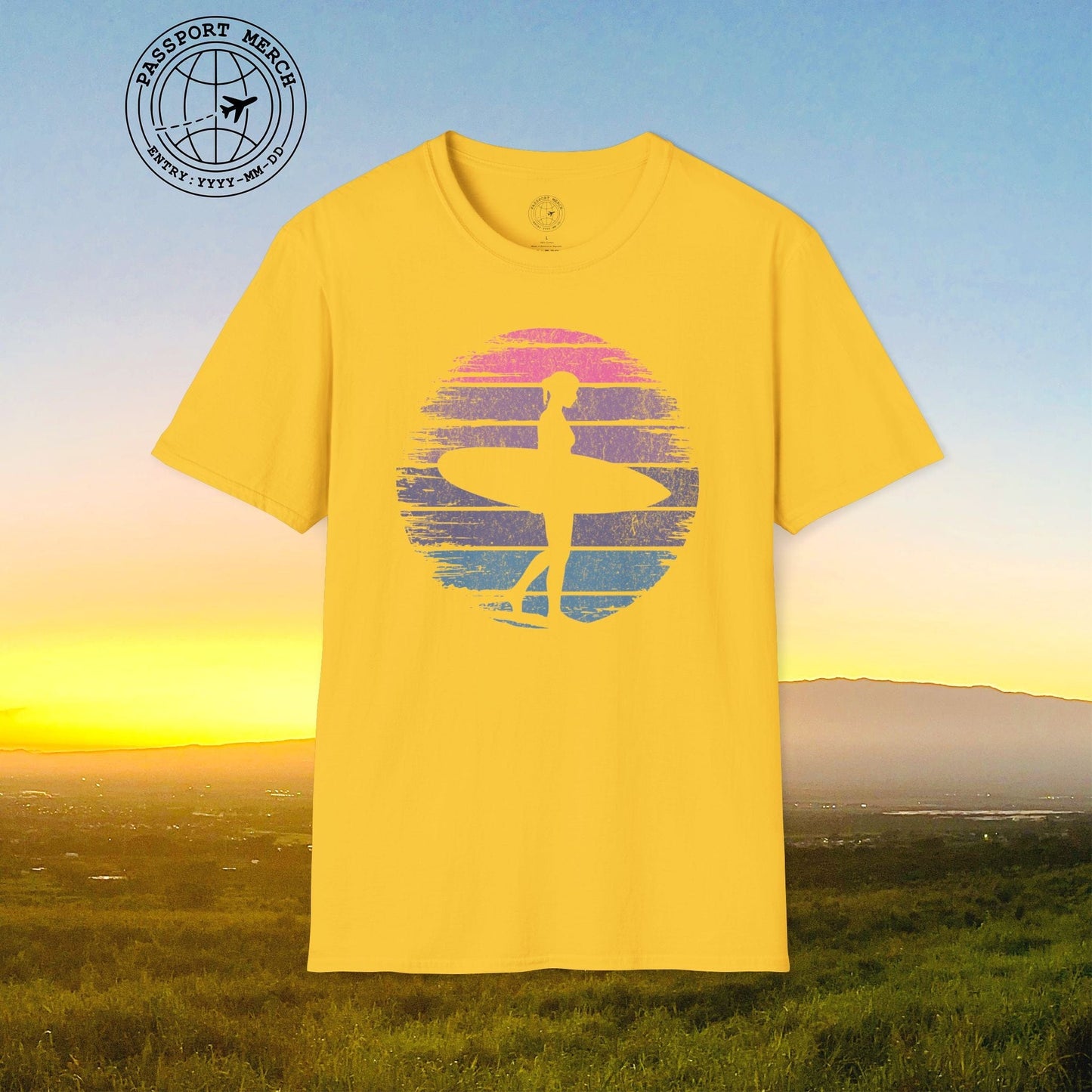 Retro Sun Surfer Girl T-Shirt