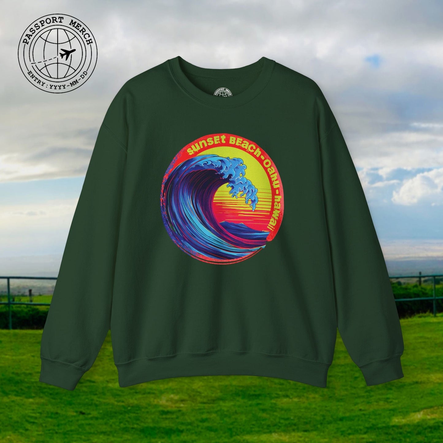Sunset Beach Oahu, Hawaii Crewneck