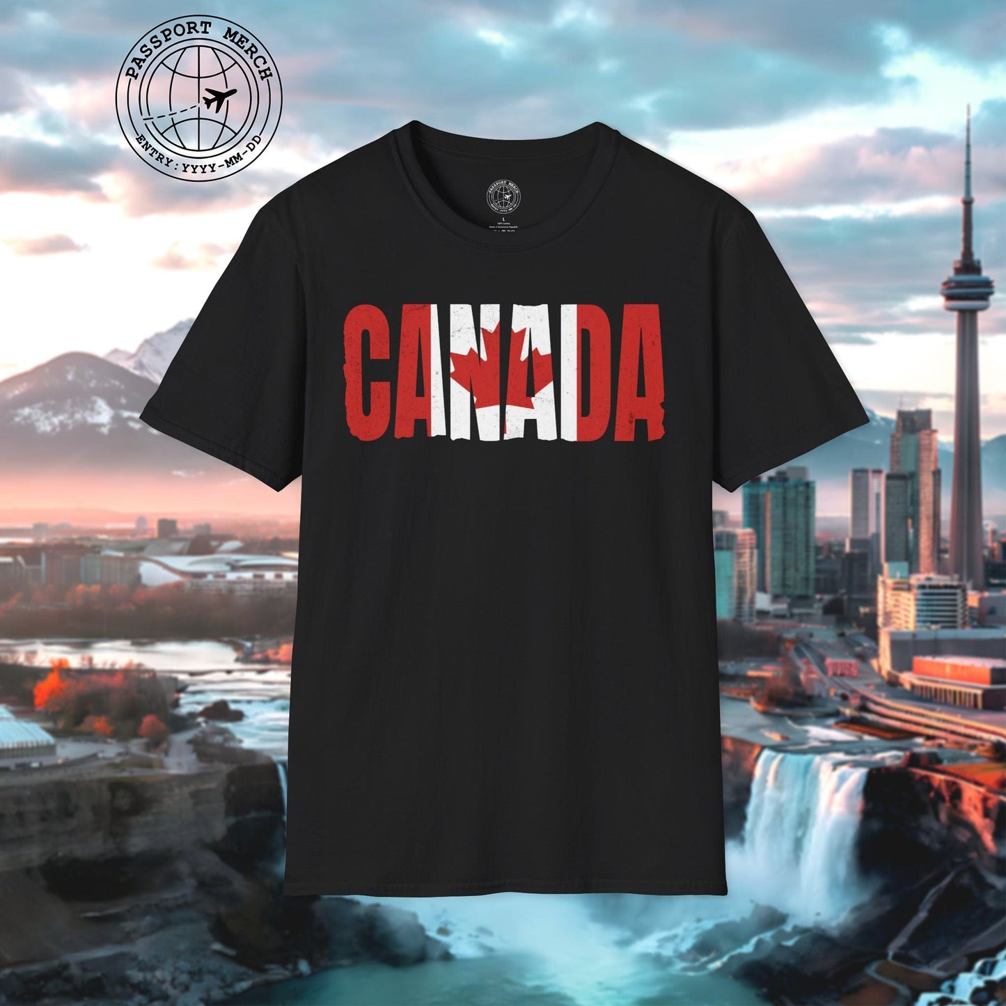 Vintage Canada Patriotism Letter Flag T-Shirt