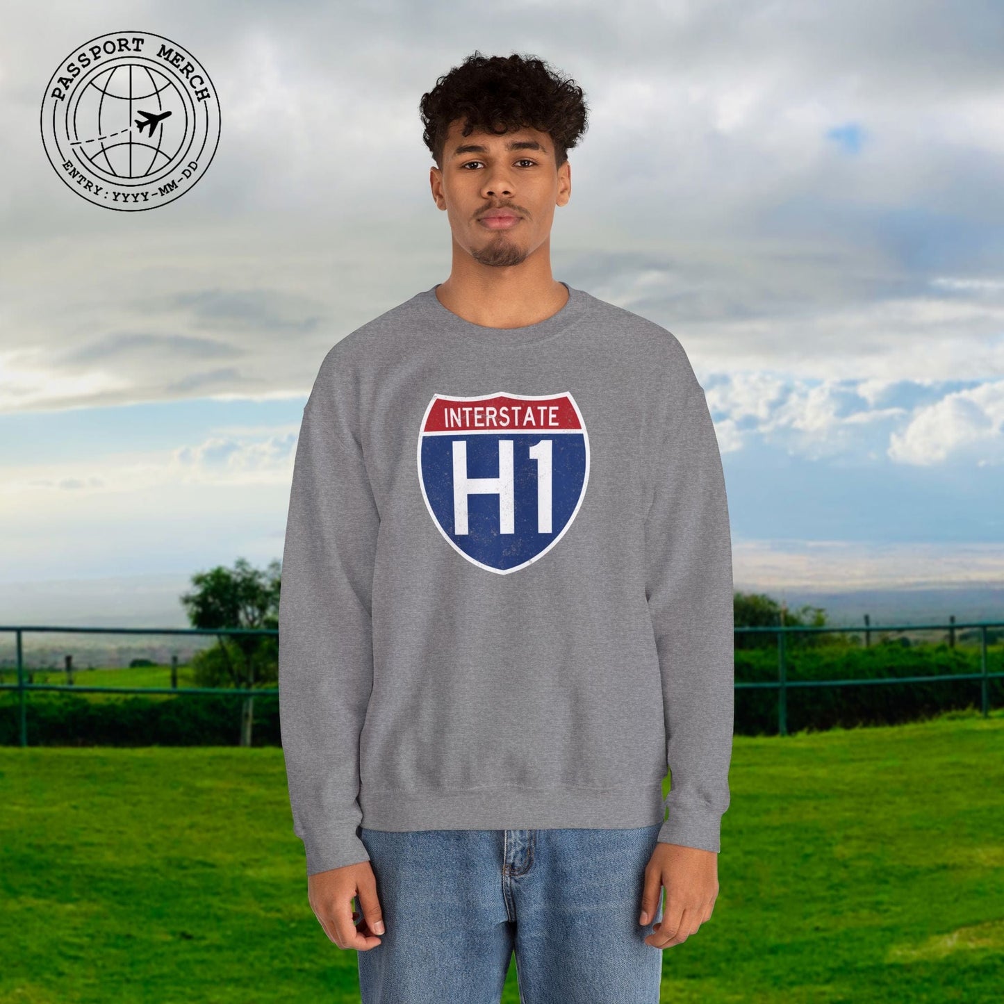 Signs of Wanderlust, Interstate H1, Hawaii Crewneck