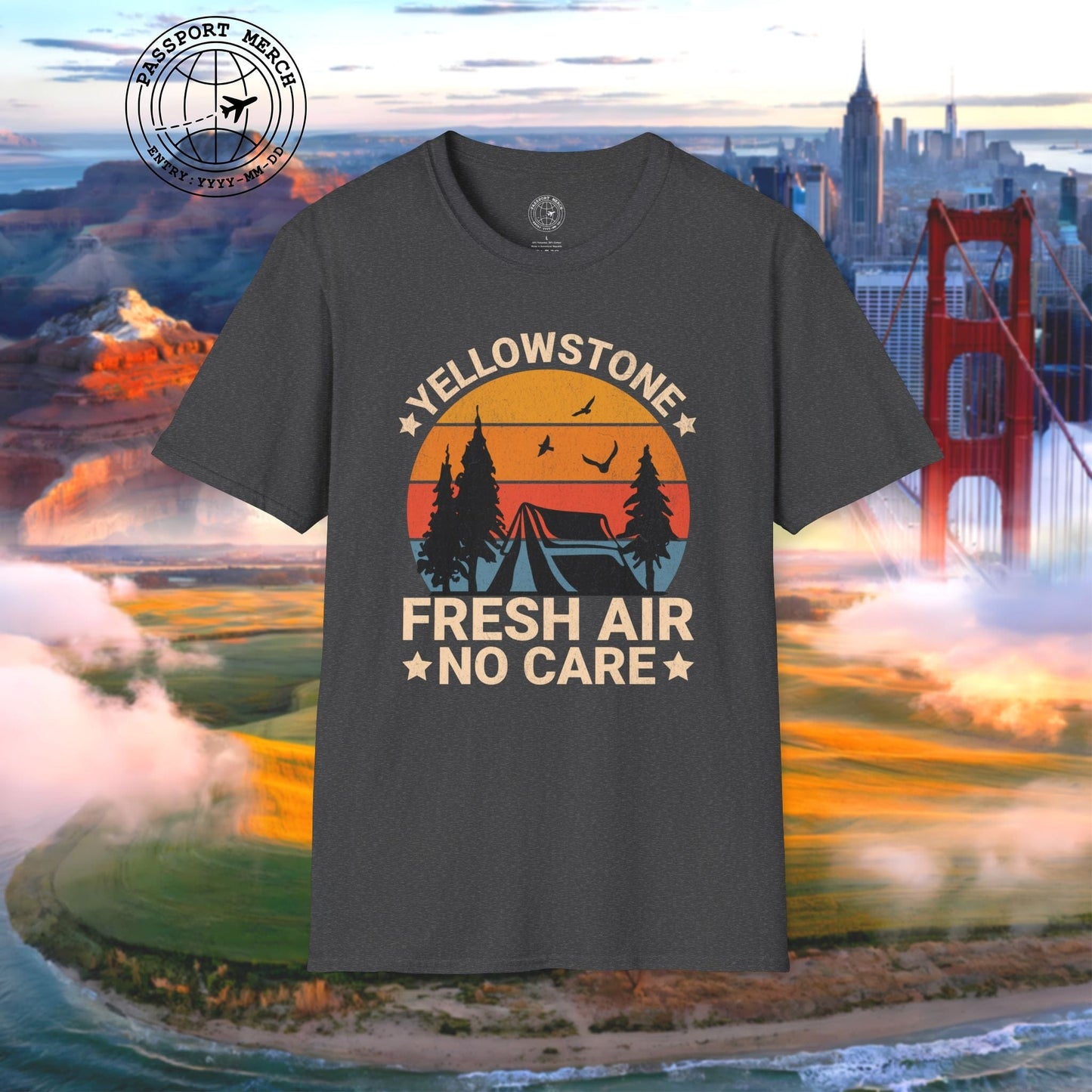 Yellowstone Fresh Air No Care Wyoming T-Shirt