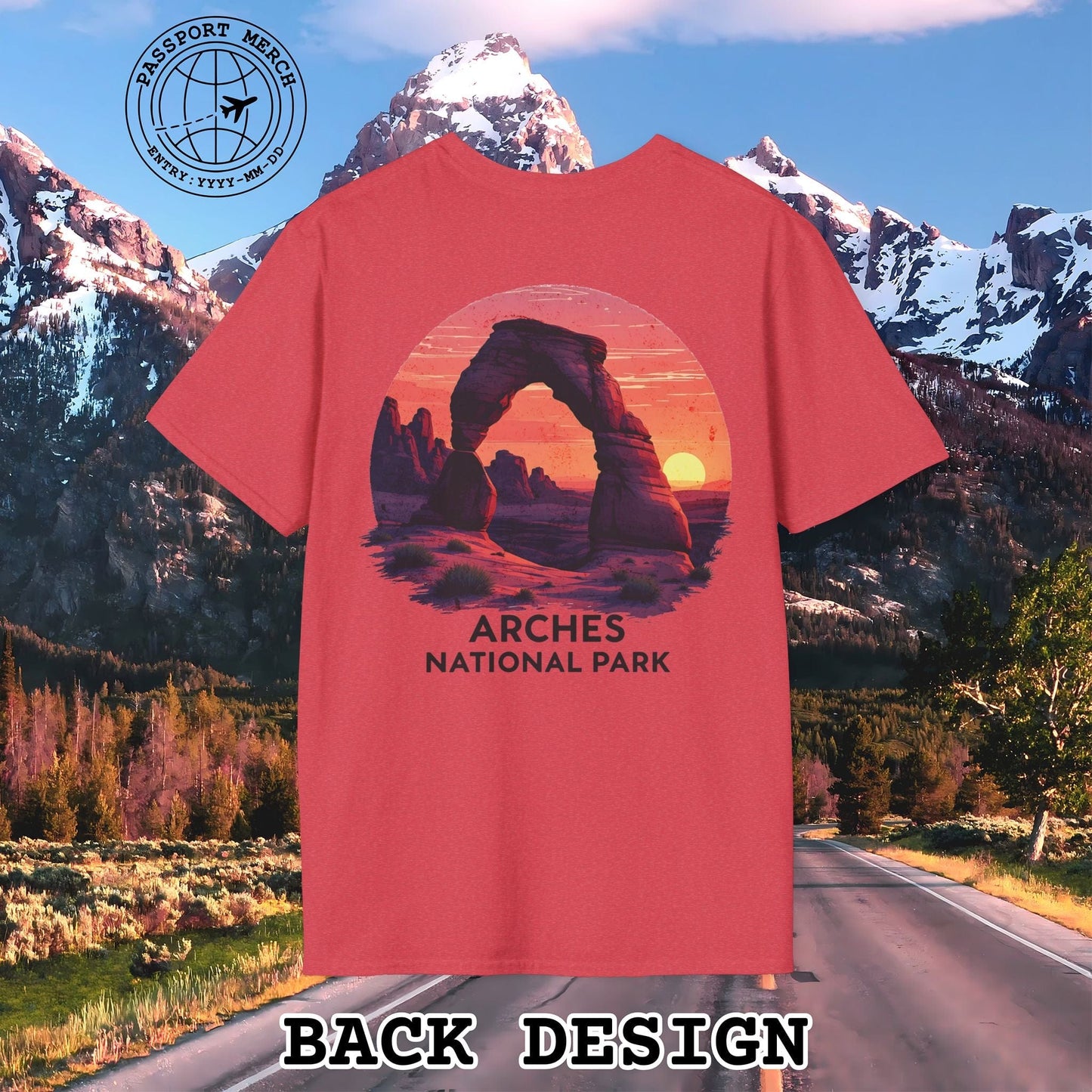 Arches National Park, Utah, Back Print T-Shirt