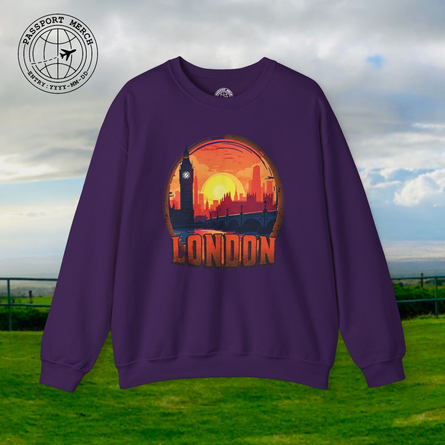 Vintage Big Ben Sunset, London, England Crewneck
