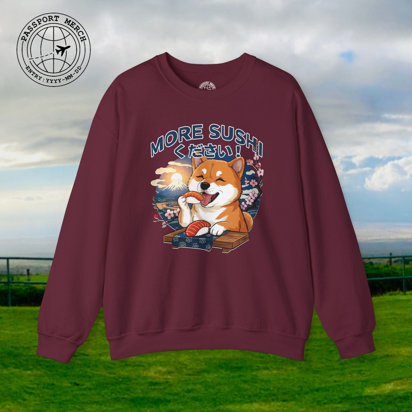 Shiba Inu, More Sushi Please! Japan Crewneck