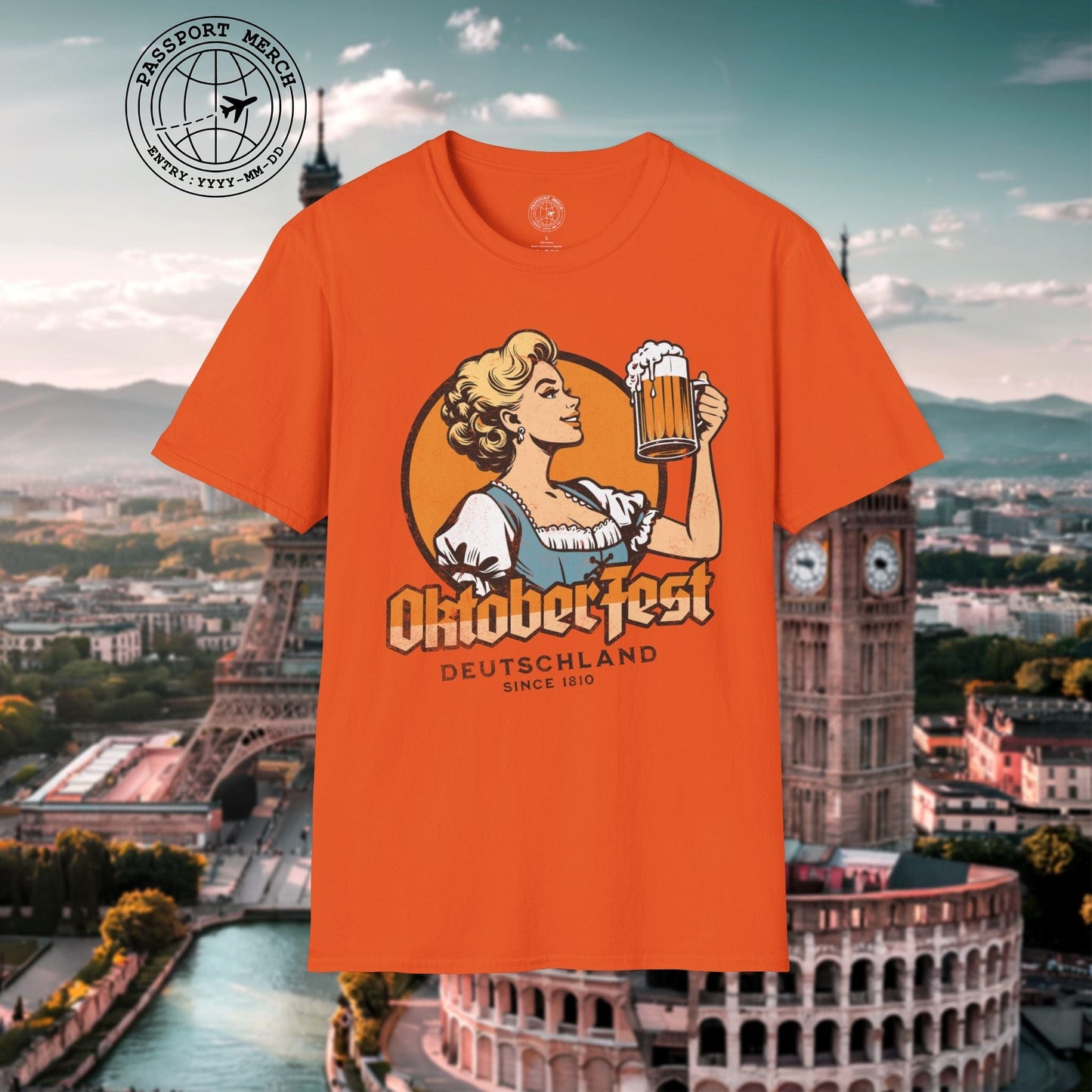Vintage Oktoberfest Beer Maiden, Germany T-Shirt