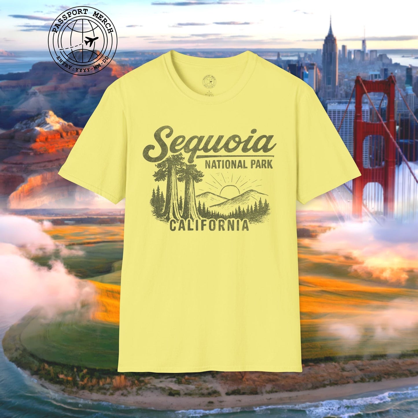 Sequoia National Park Vintage Monochrome, California T-Shirt