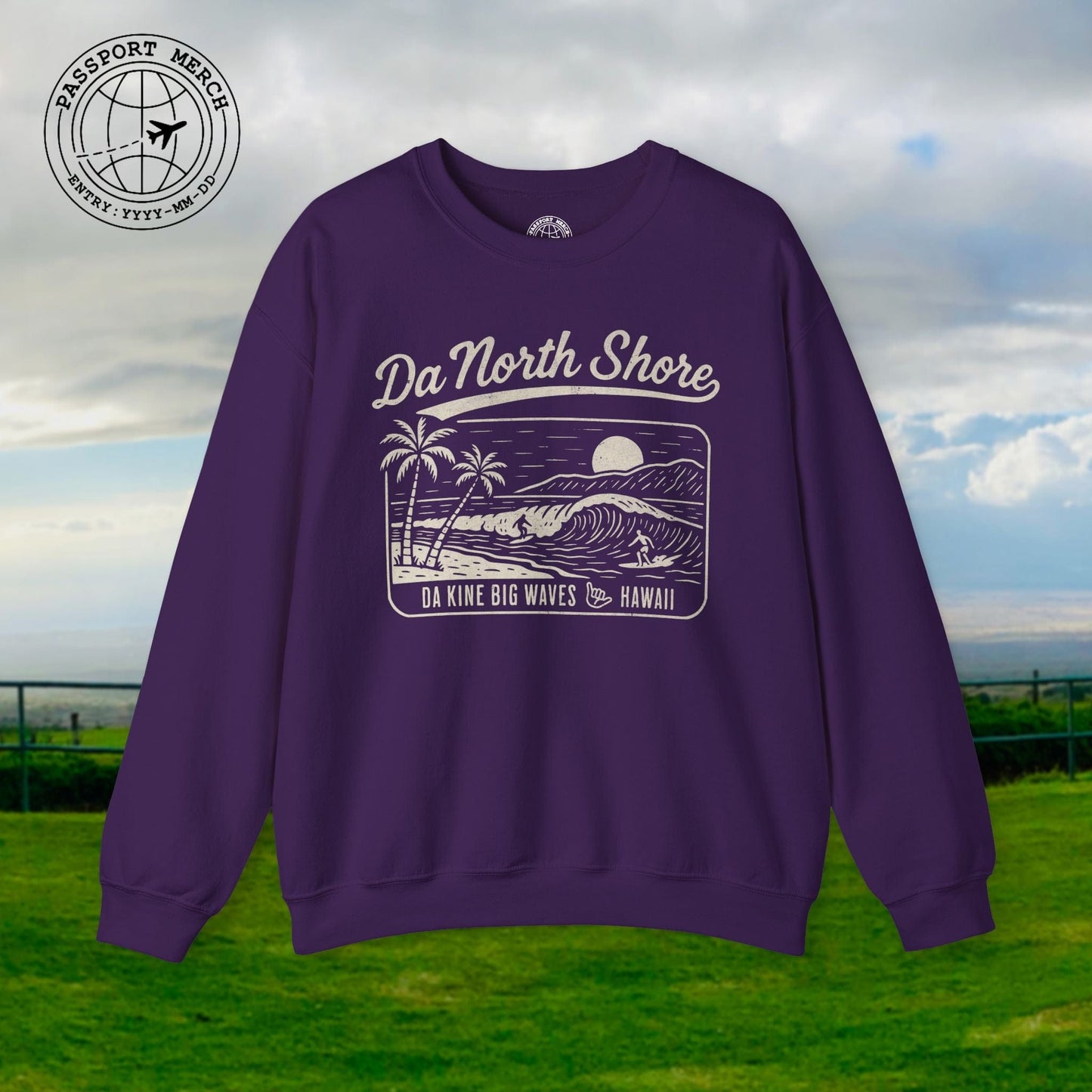 Da North Shore - Da Kine Big Waves, Hawaii Crewneck