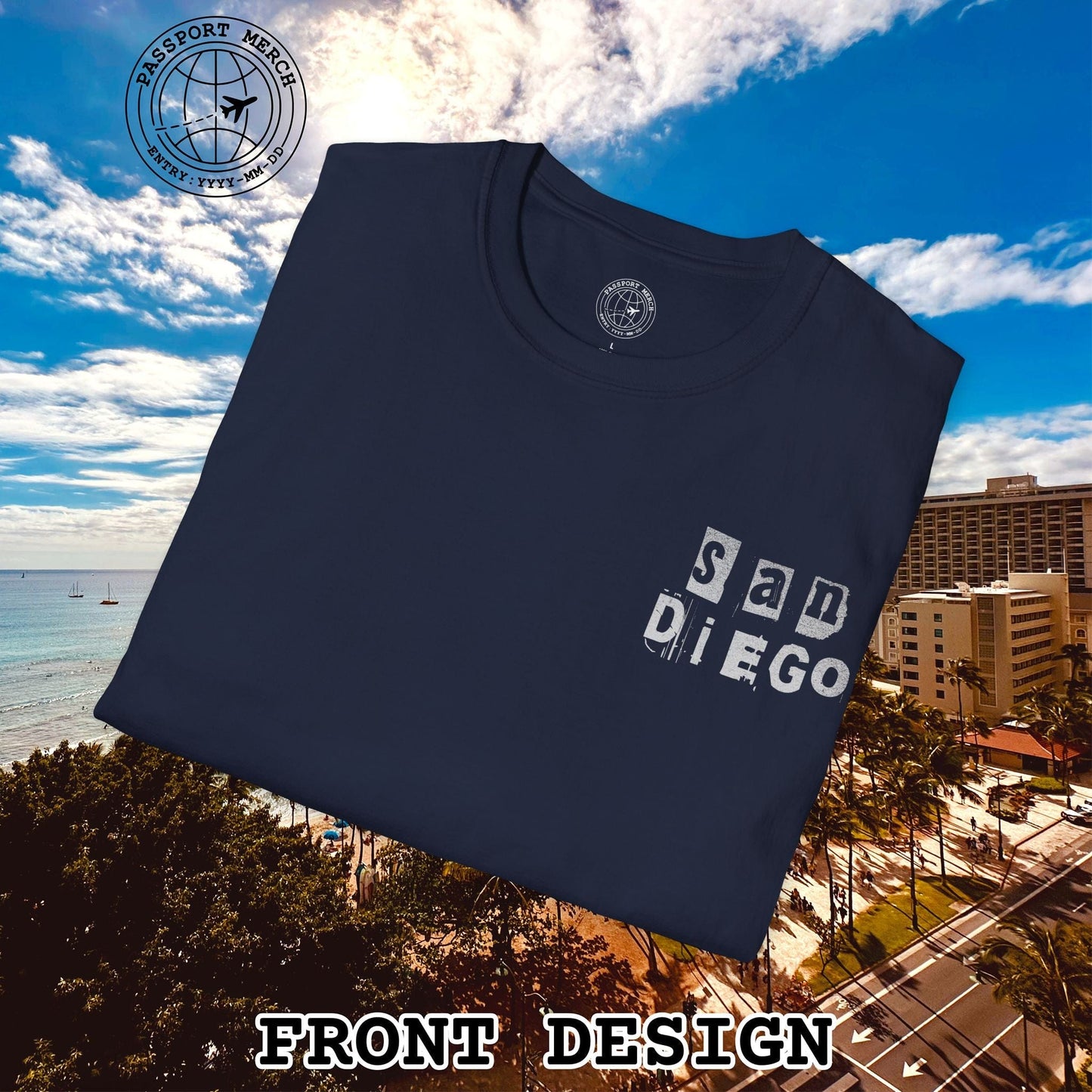 Surfboard Dreams San Diego, California, Back Print T-Shirt