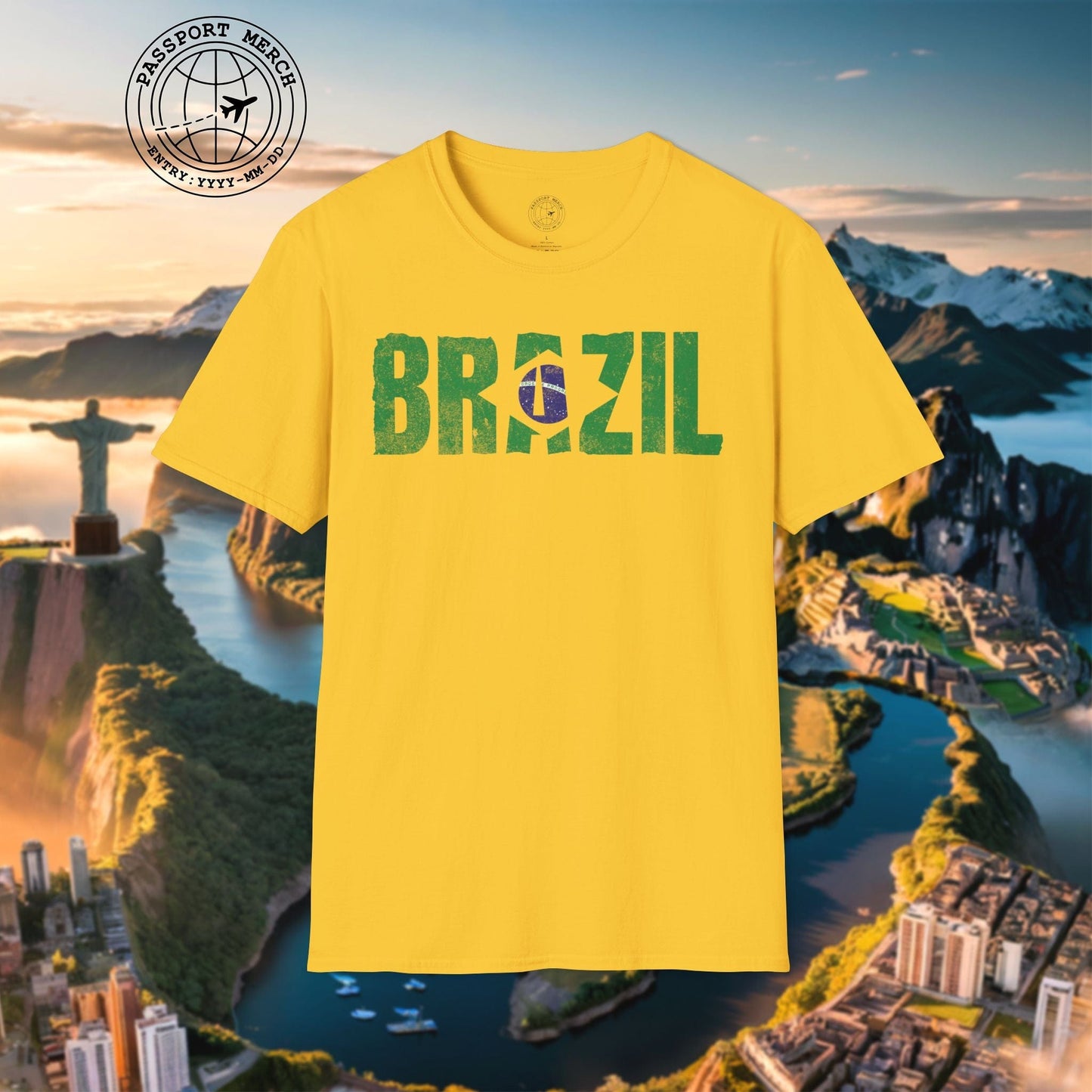 Brazil Patriotism Letter Flag T-Shirt