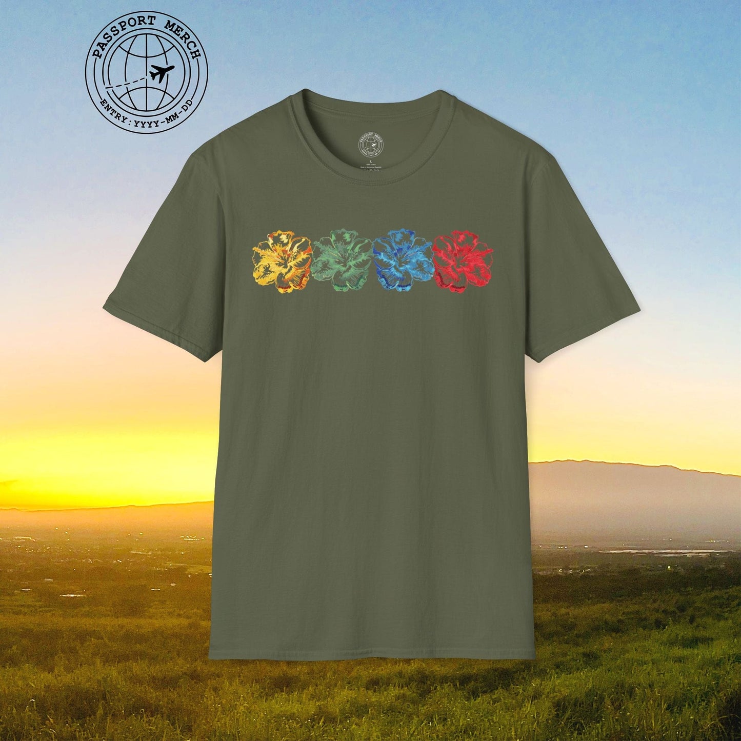 Neon Hibiscus, Hawaii T-Shirt
