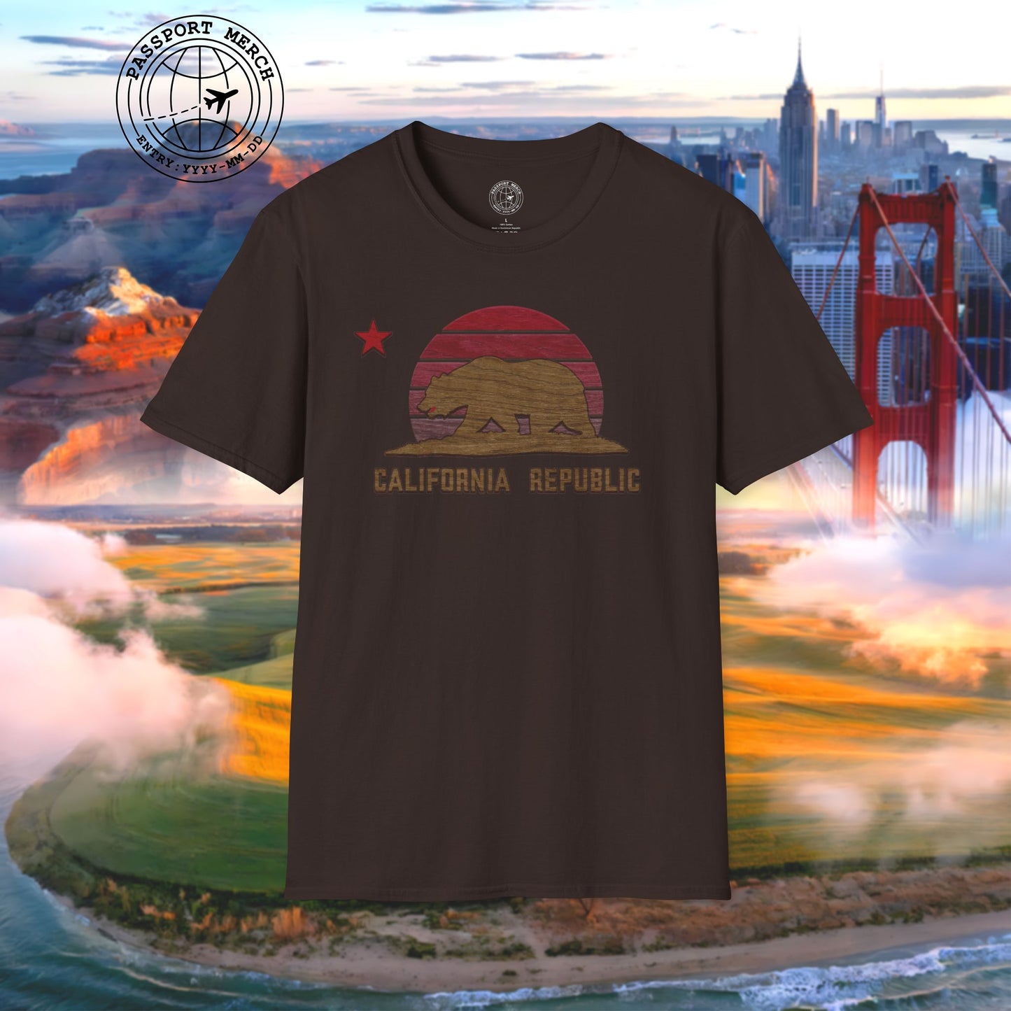 Woodworked Flag of California T-Shirt
