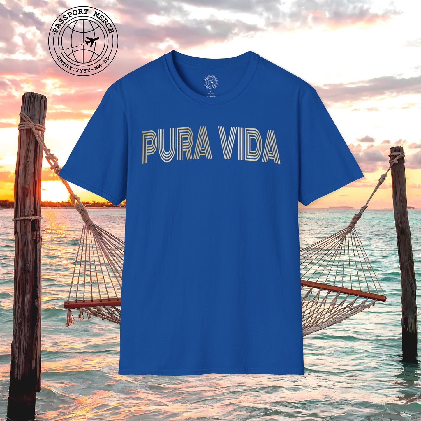 Retro Bling Pura Vida, Costa Rica T-Shirt