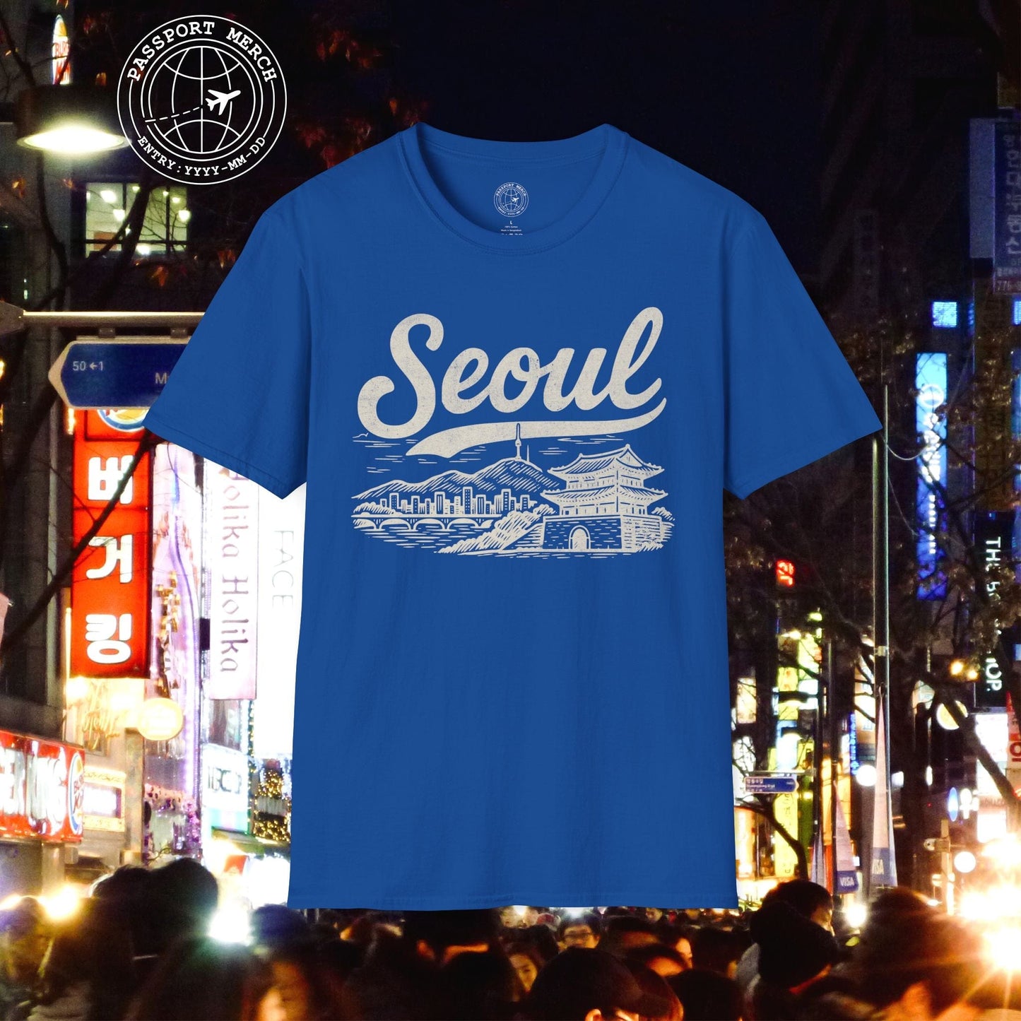 Monochrome Dreams of Seoul Korea T-Shirt