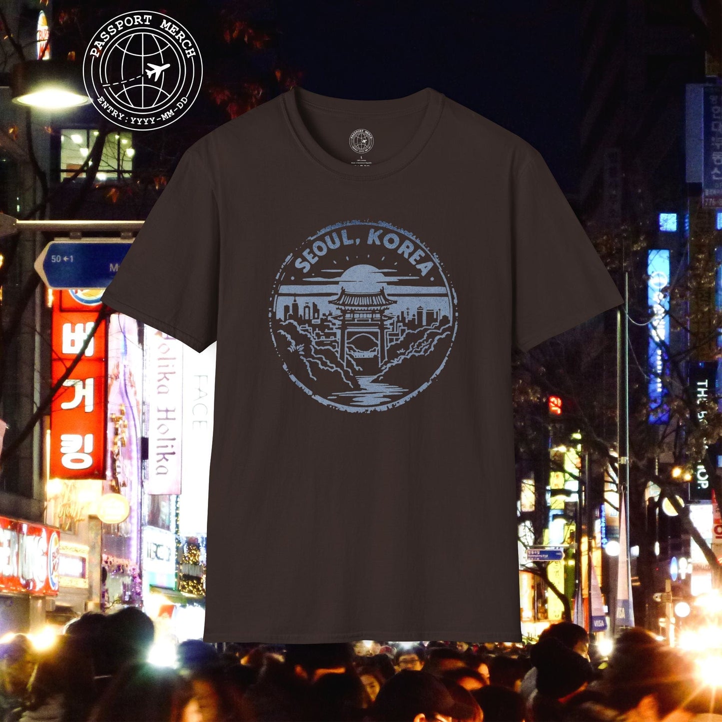Vintage Badge, Seoul Korea T-Shirt