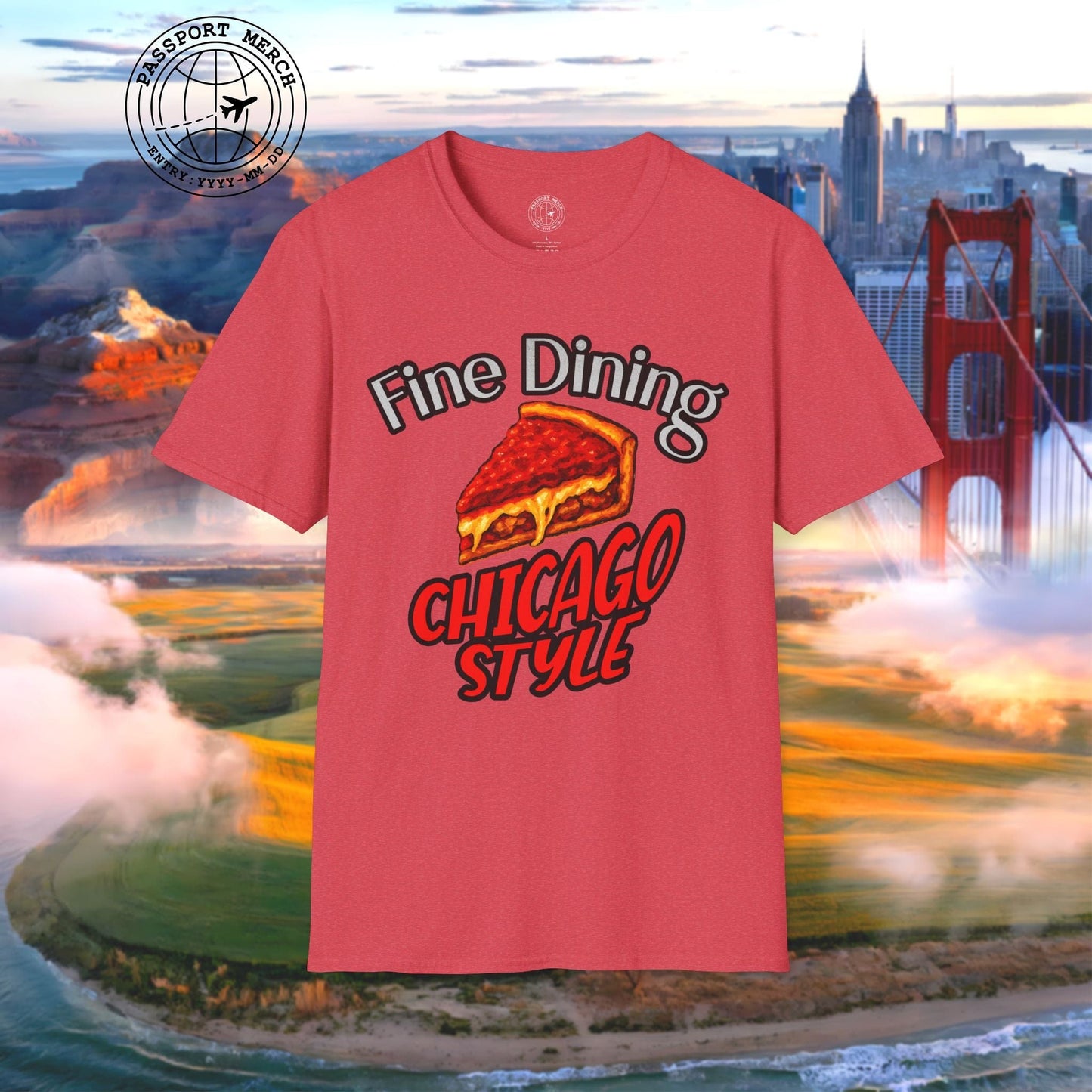 Deep Dish Pizza Fine Dining Chicago Style, Illinois T-Shirt