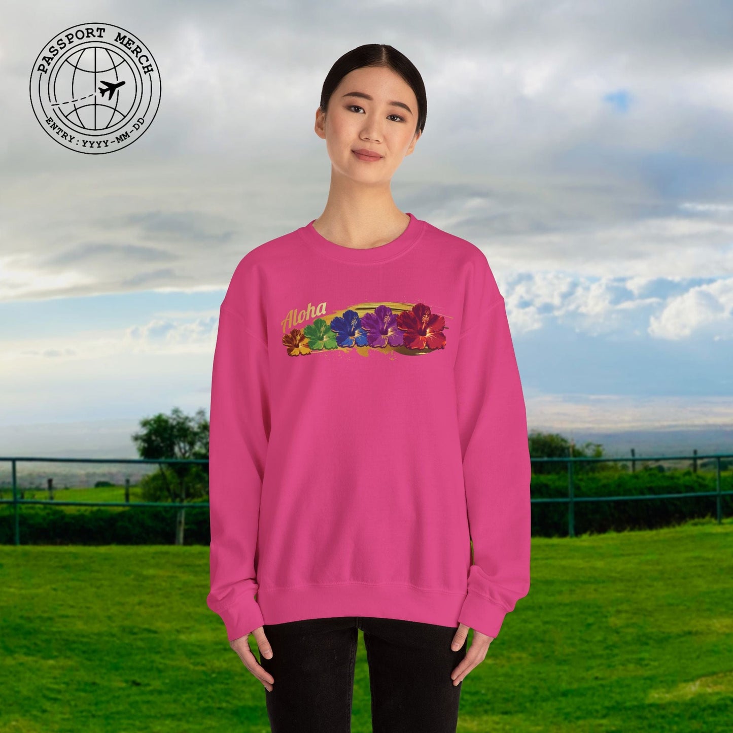Pop Art Hibiscus, Hawaii Crewneck