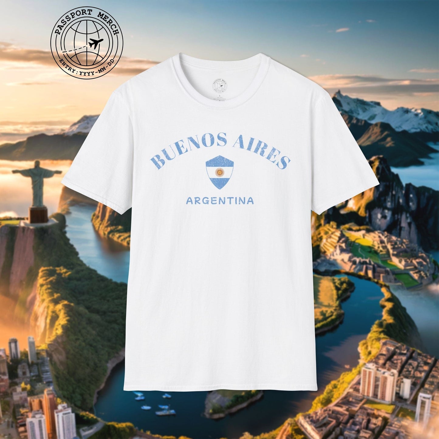 Buenos Aires with Flag Shield Argentina T-Shirt