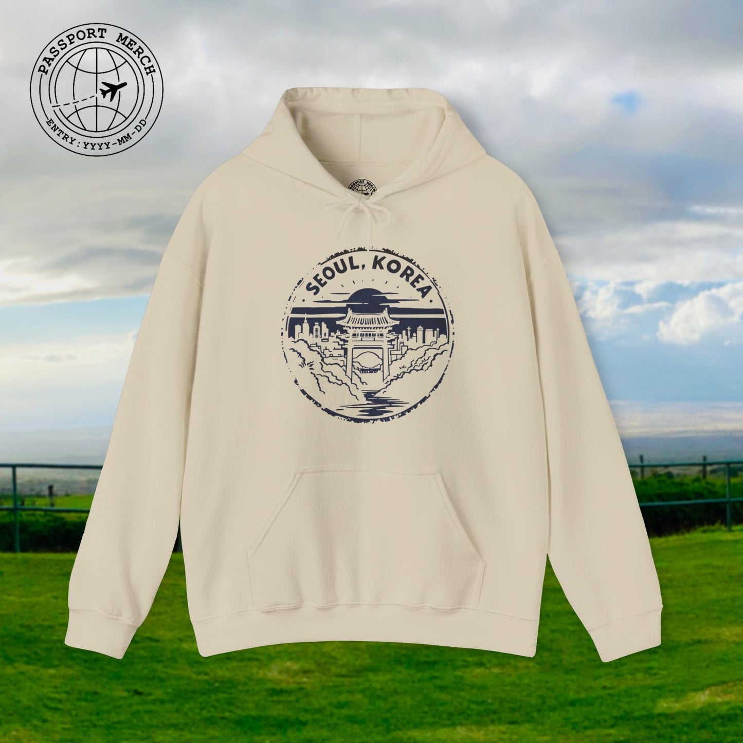 Vintage Badge, Seoul Korea Hoodie