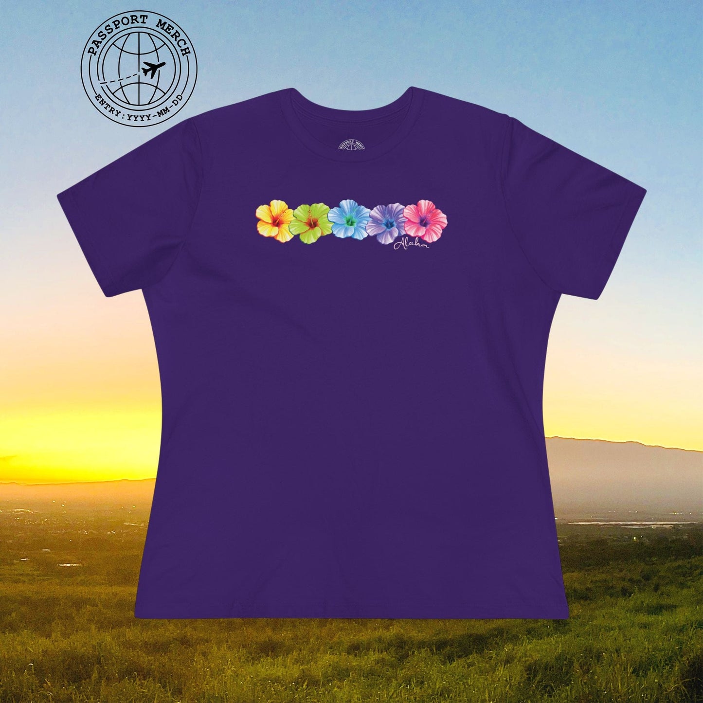 Five Vibrant Hibiscus, Hawaii, Womens Fit T-Shirt