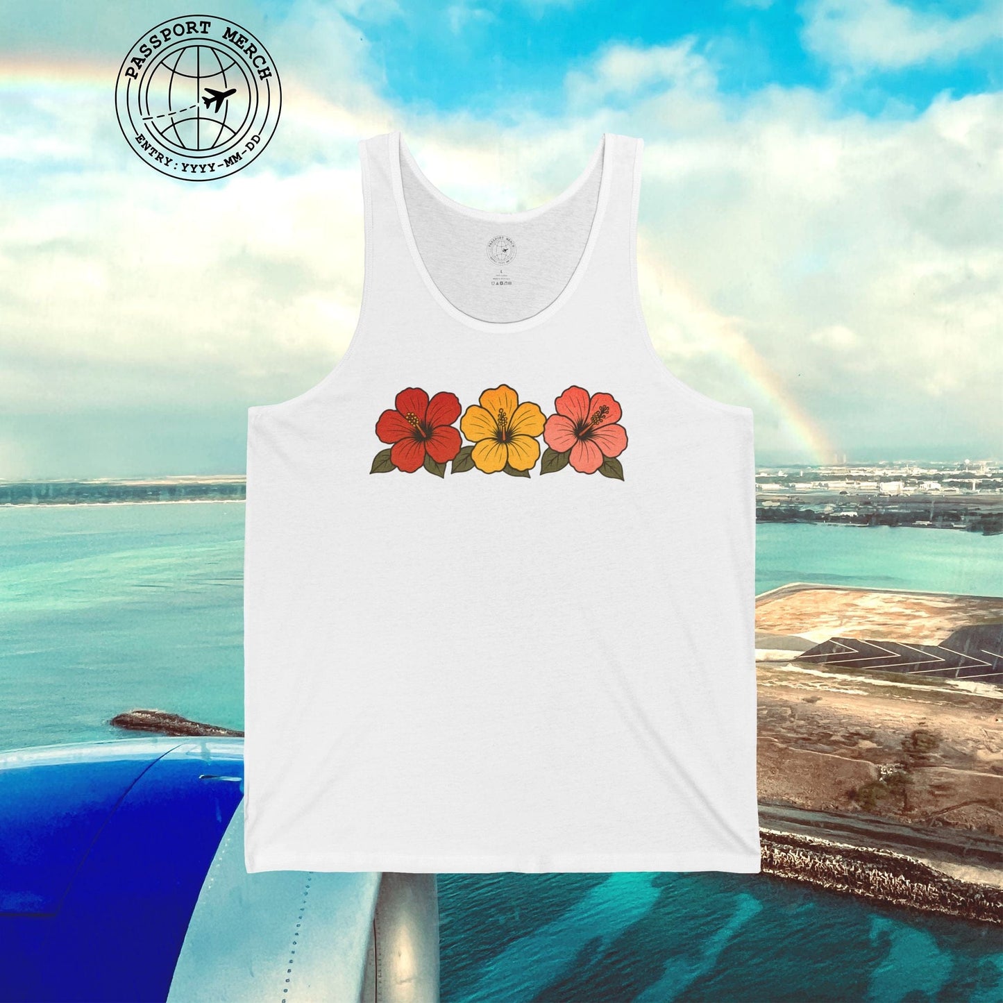 Three Vintage Hibiscus, Hawaii, Hawaii Tank Top