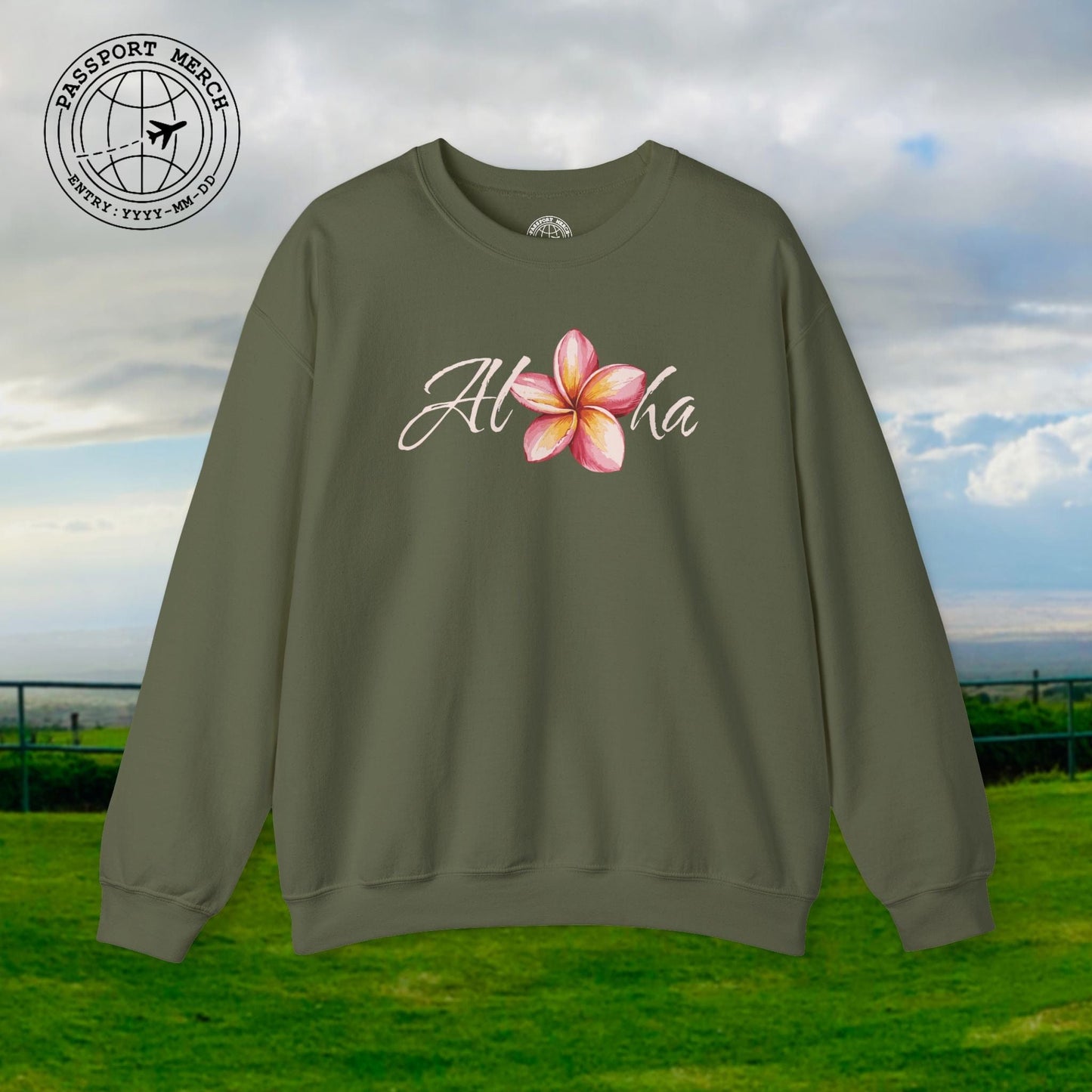 Aloha Watercolor Plumeria, Hawaii Crewneck