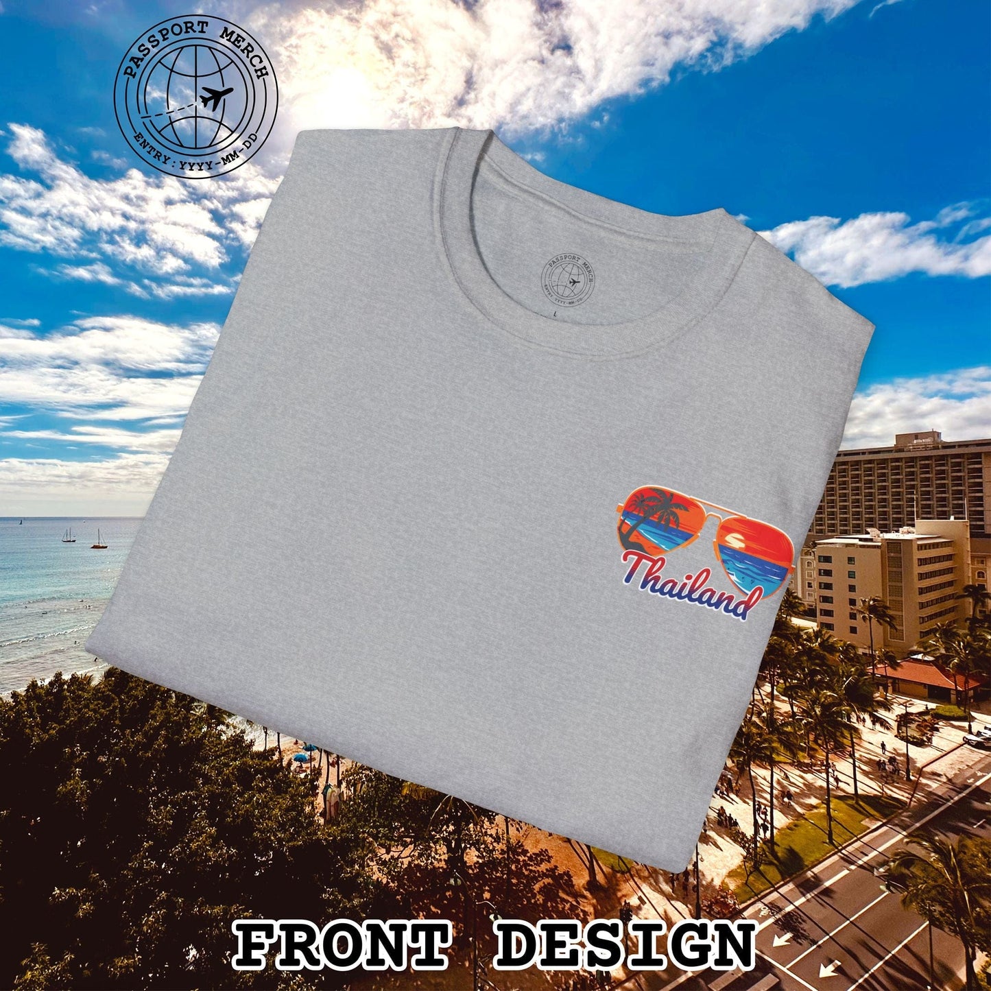 Phuket! Let's go to Thailand! Back Print T-Shirt