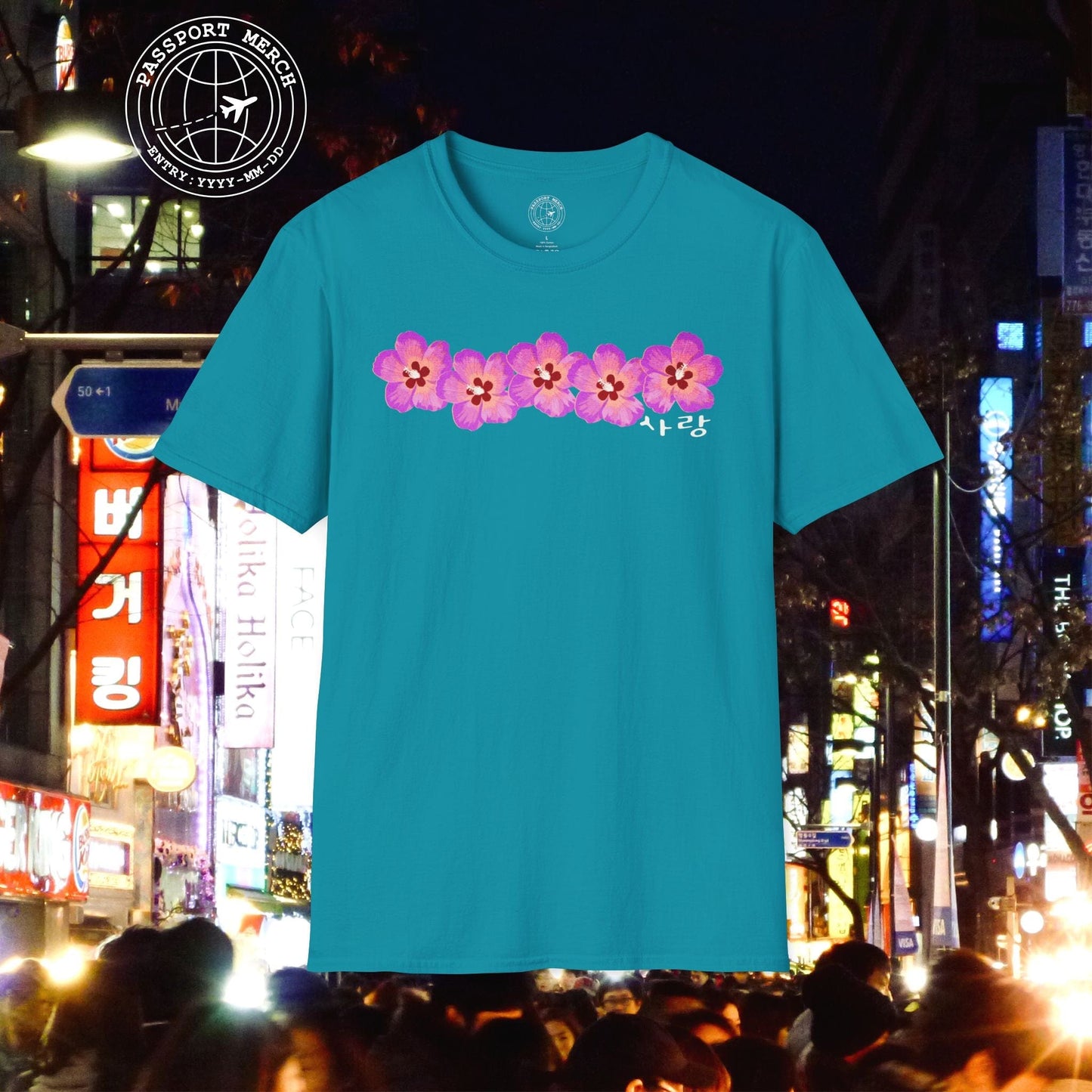 Five Pink Mugunghwa, Korea T-Shirt