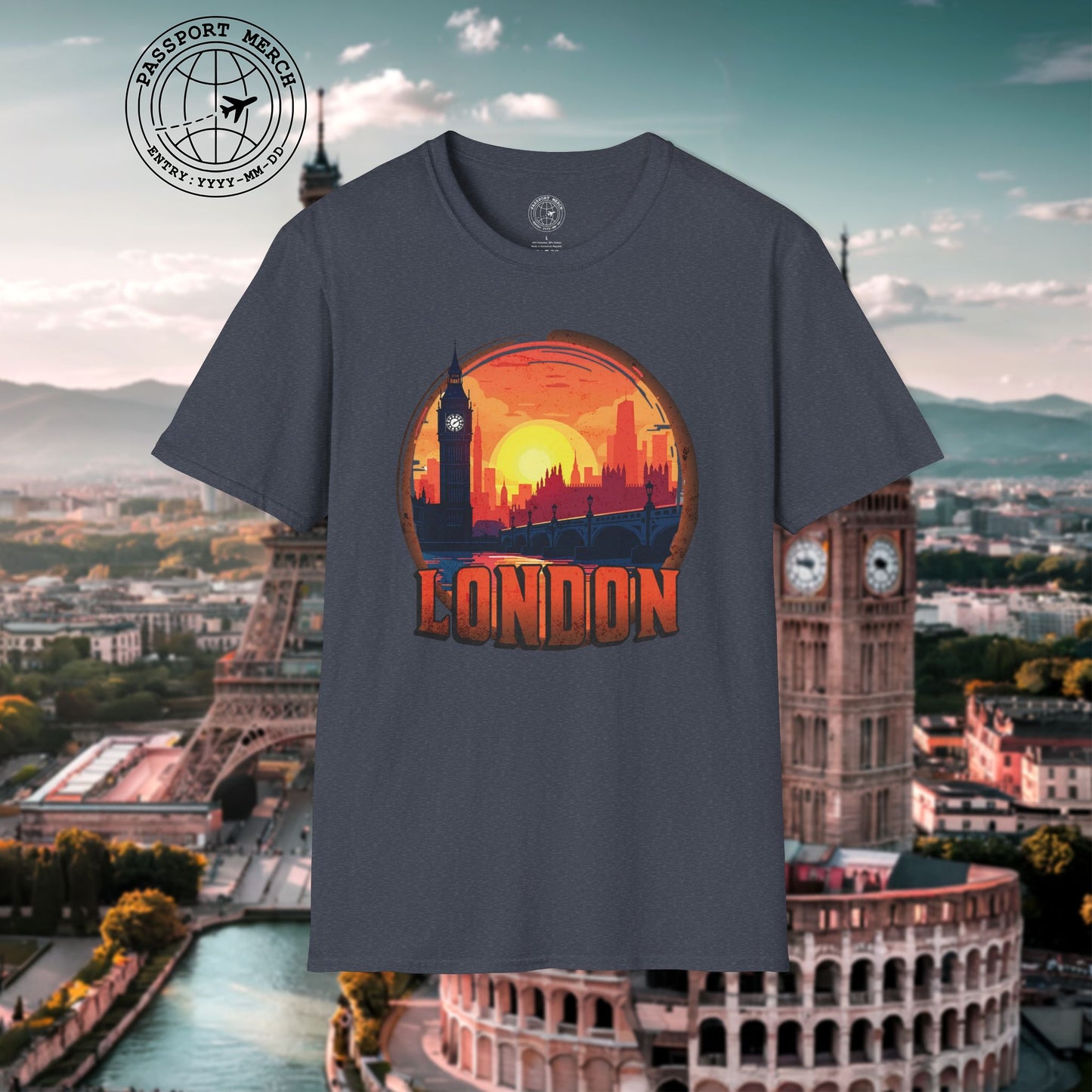 Vintage Big Ben Sunset, London, England T-Shirt