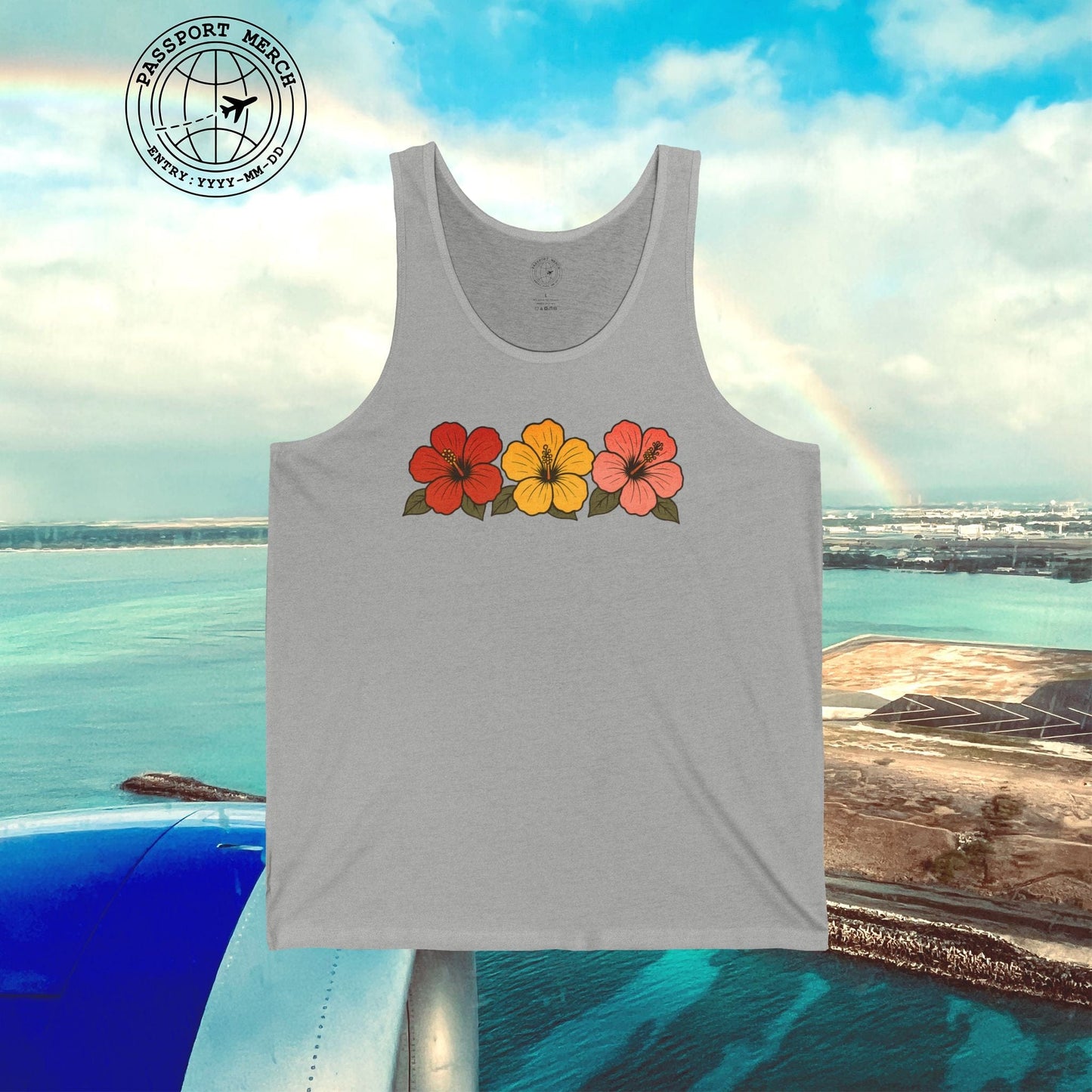 Three Vintage Hibiscus, Hawaii, Hawaii Tank Top
