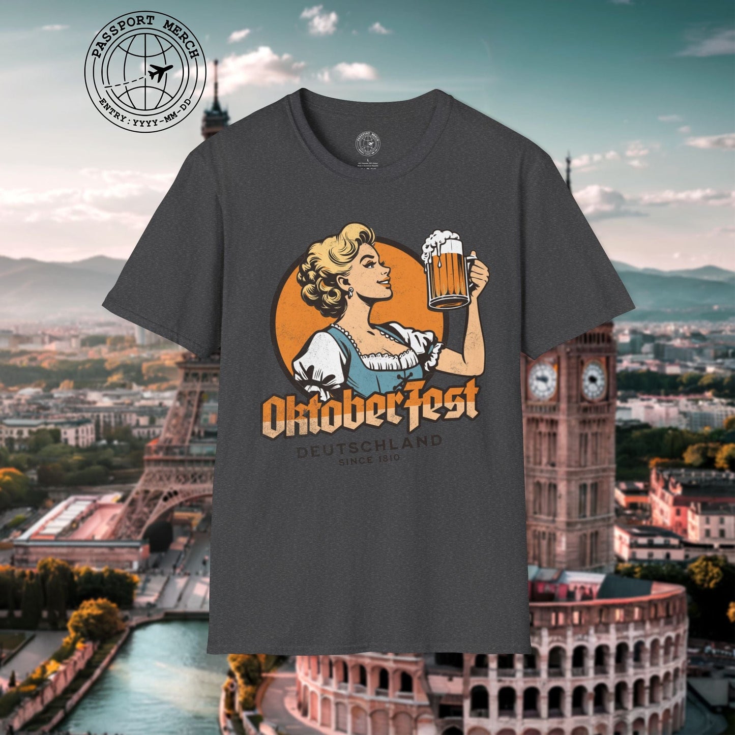 Vintage Oktoberfest Beer Maiden, Germany T-Shirt