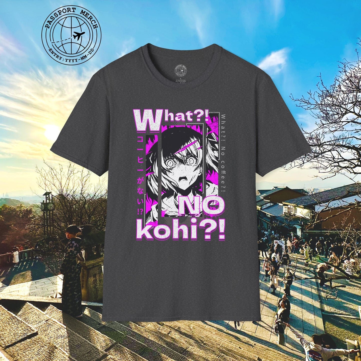 The "What?! No kohi?!" Anime Terror Face Japan T-Shirt