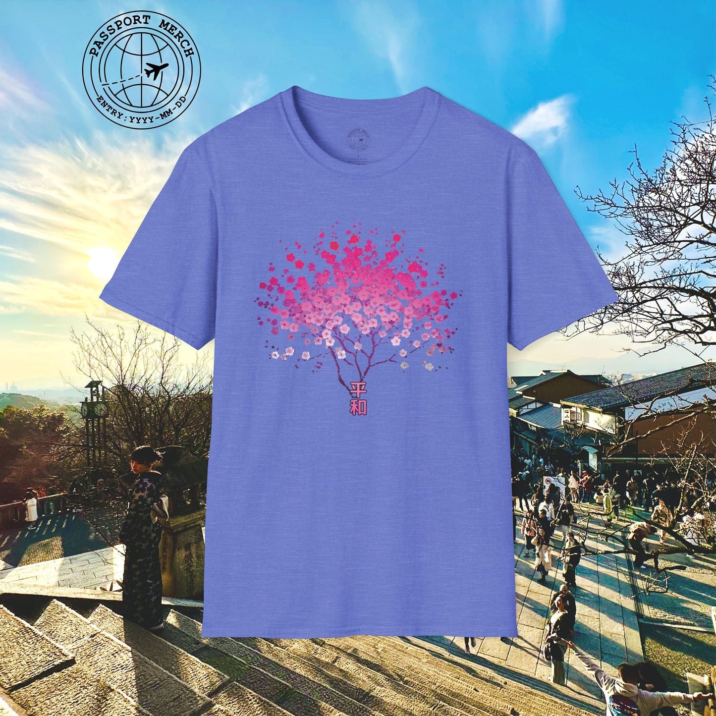 Cherry Blossoms Growing from Peace Japan T-Shirt
