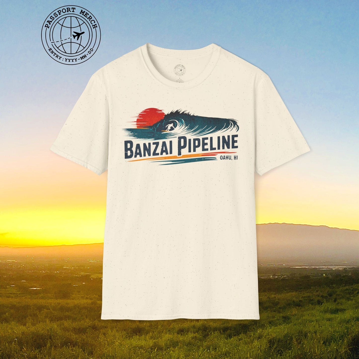 Banzai Pipeline, Oahu, Hawaii - Vibrant Surf Retro T-Shirt