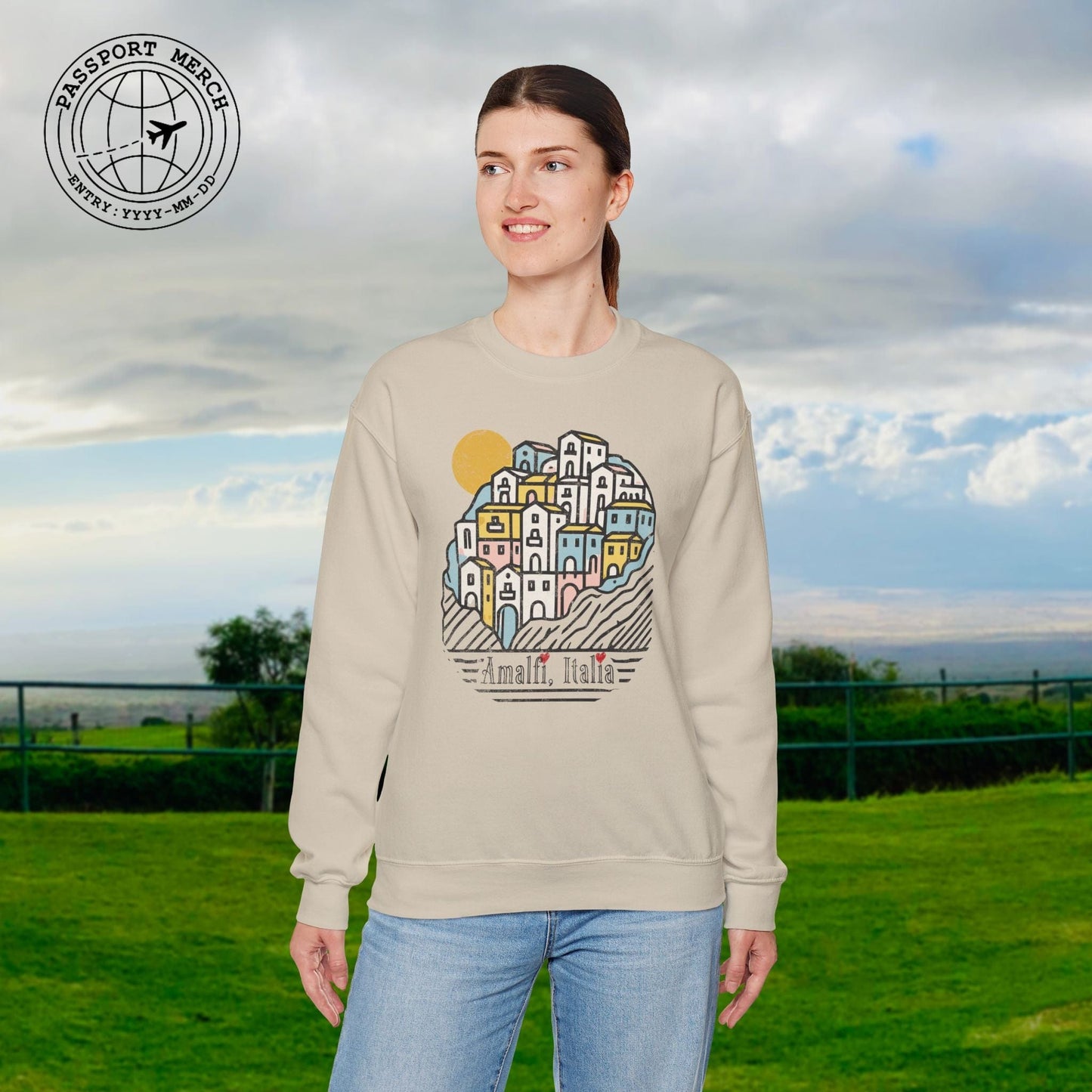 Hearts for Amalfi, Italy Crewneck