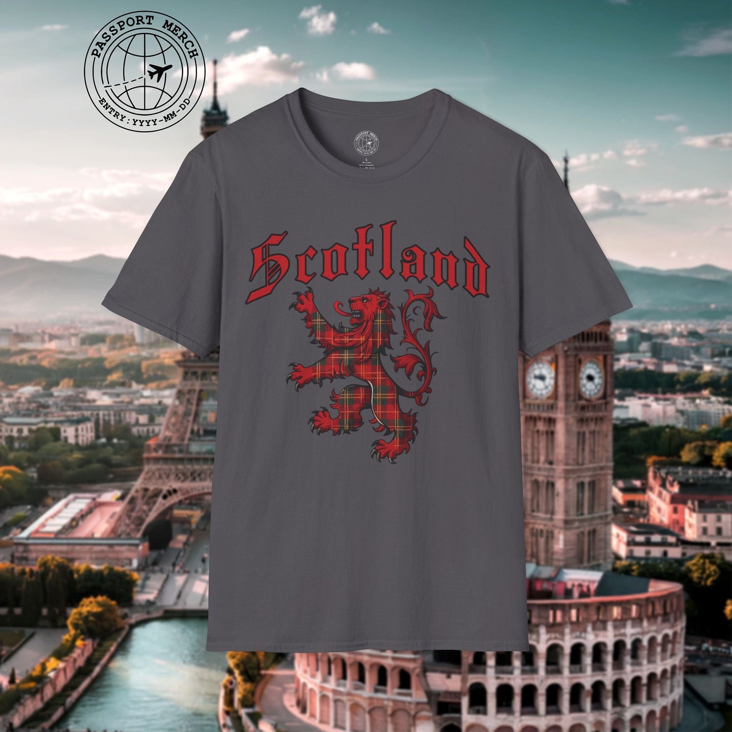 Tartan Lion Rampant, Scotland, UK T-Shirt