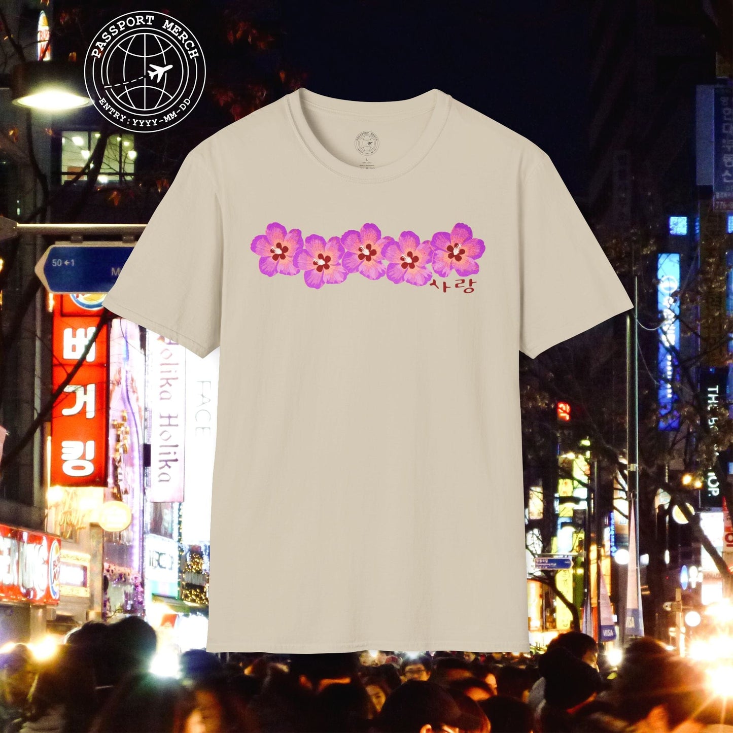 Five Pink Mugunghwa, Korea T-Shirt