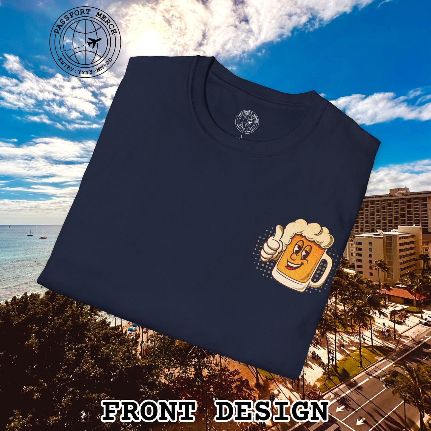 Pau Hana Beer, Hawaii, Back Print T-Shirt
