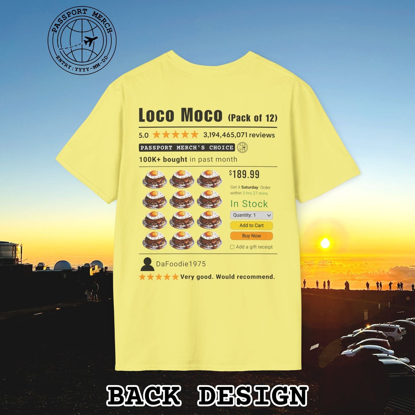 Loco Moco (5-Star Buy Now Edition), Hawaii, Back Print T-Shirt