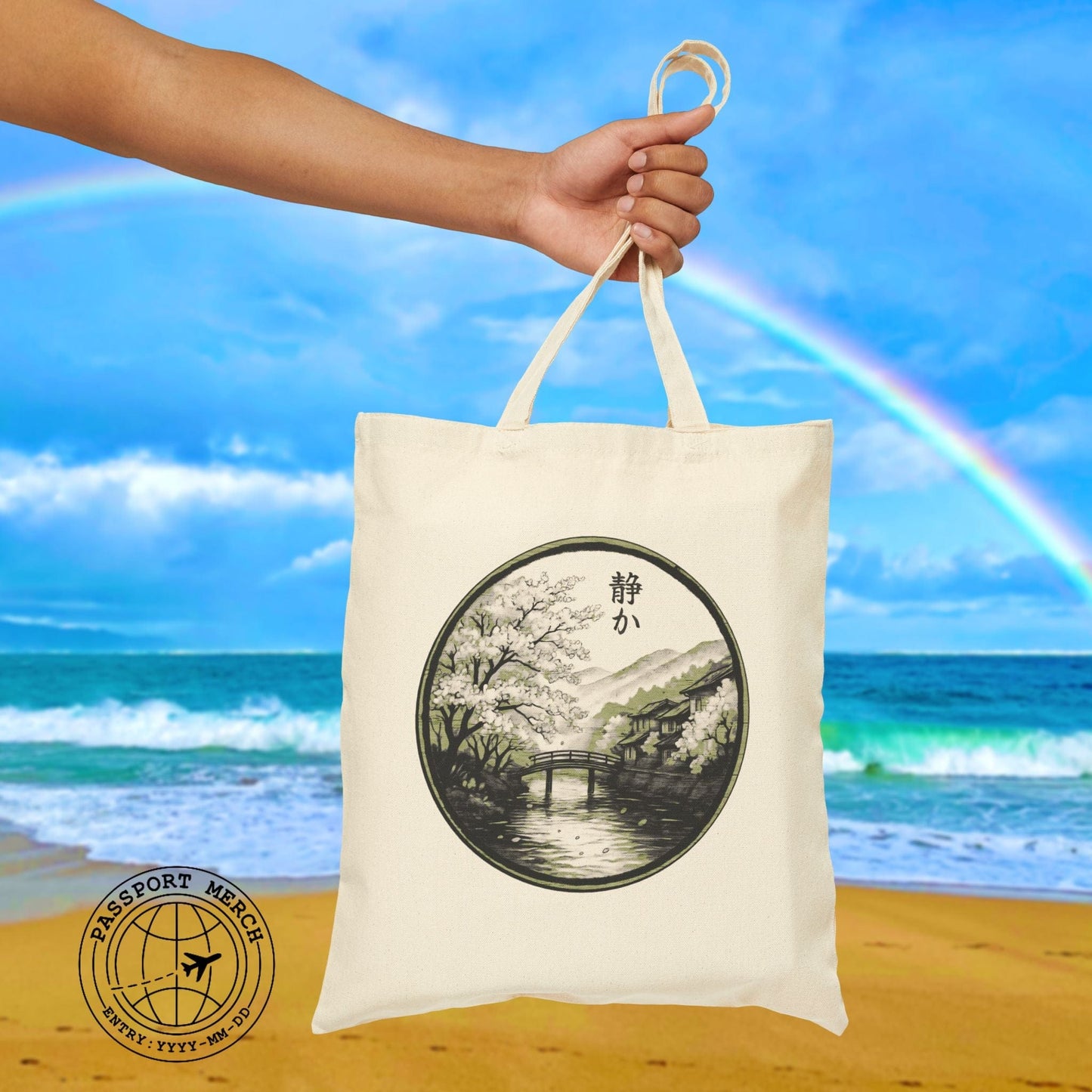 Monochrome Shizuka (Tranquil), Japan Tote Bag