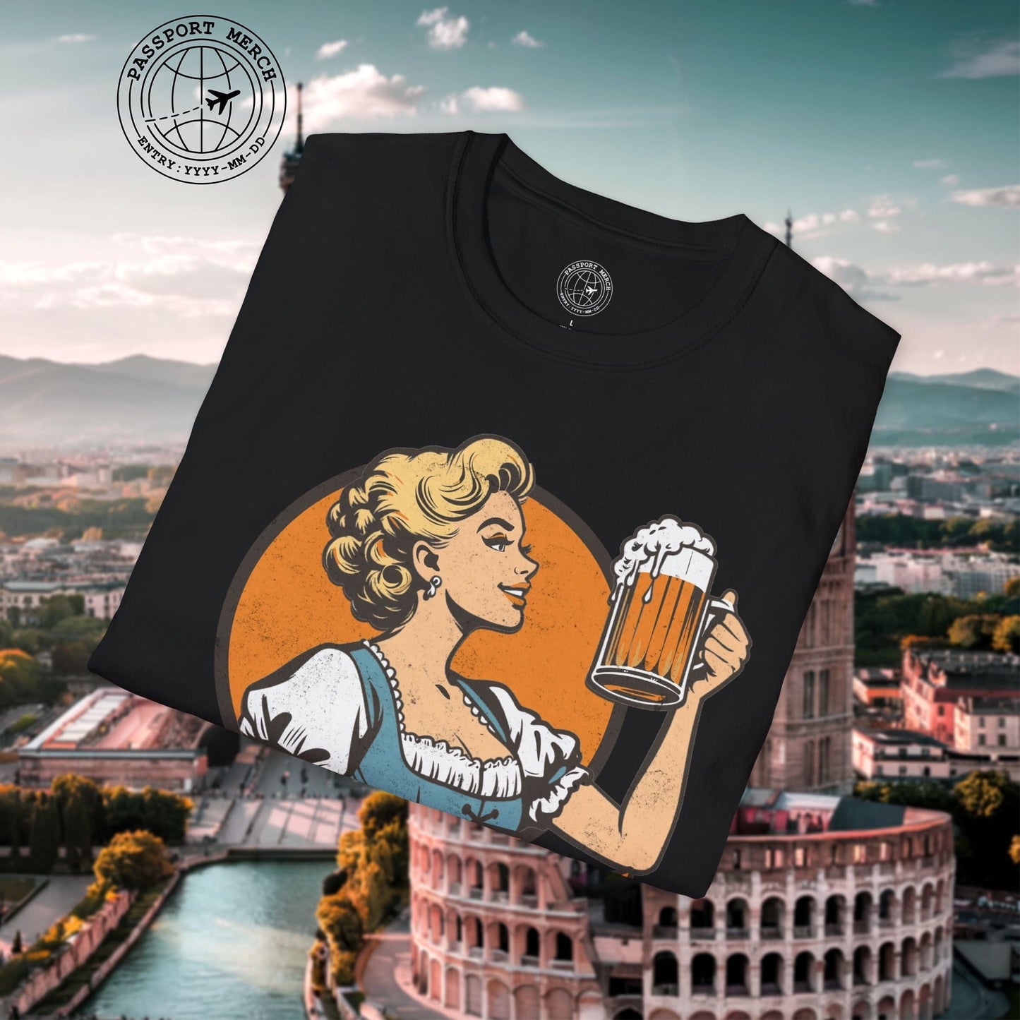 Vintage Oktoberfest Beer Maiden, Germany T-Shirt