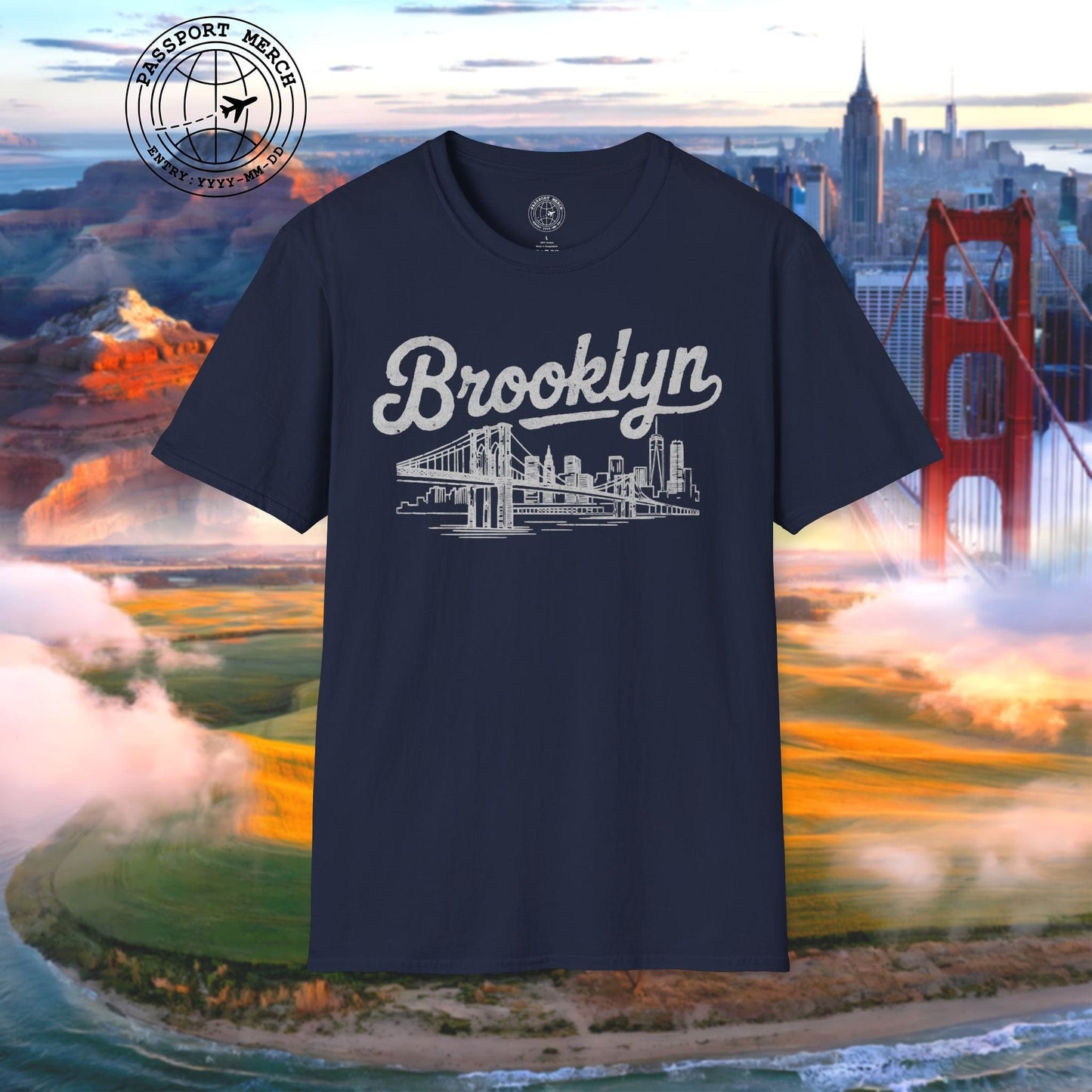Vintage Brooklyn Monochrome, New York T-Shirt