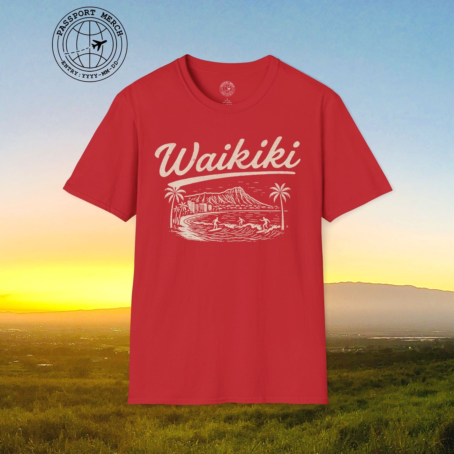 Monochrome Dreams of Waikiki, Hawaii T-Shirt