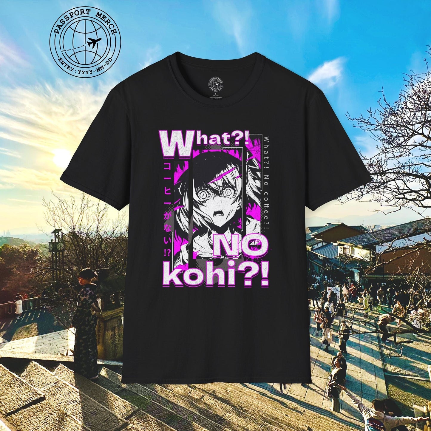 The "What?! No kohi?!" Anime Terror Face Japan T-Shirt